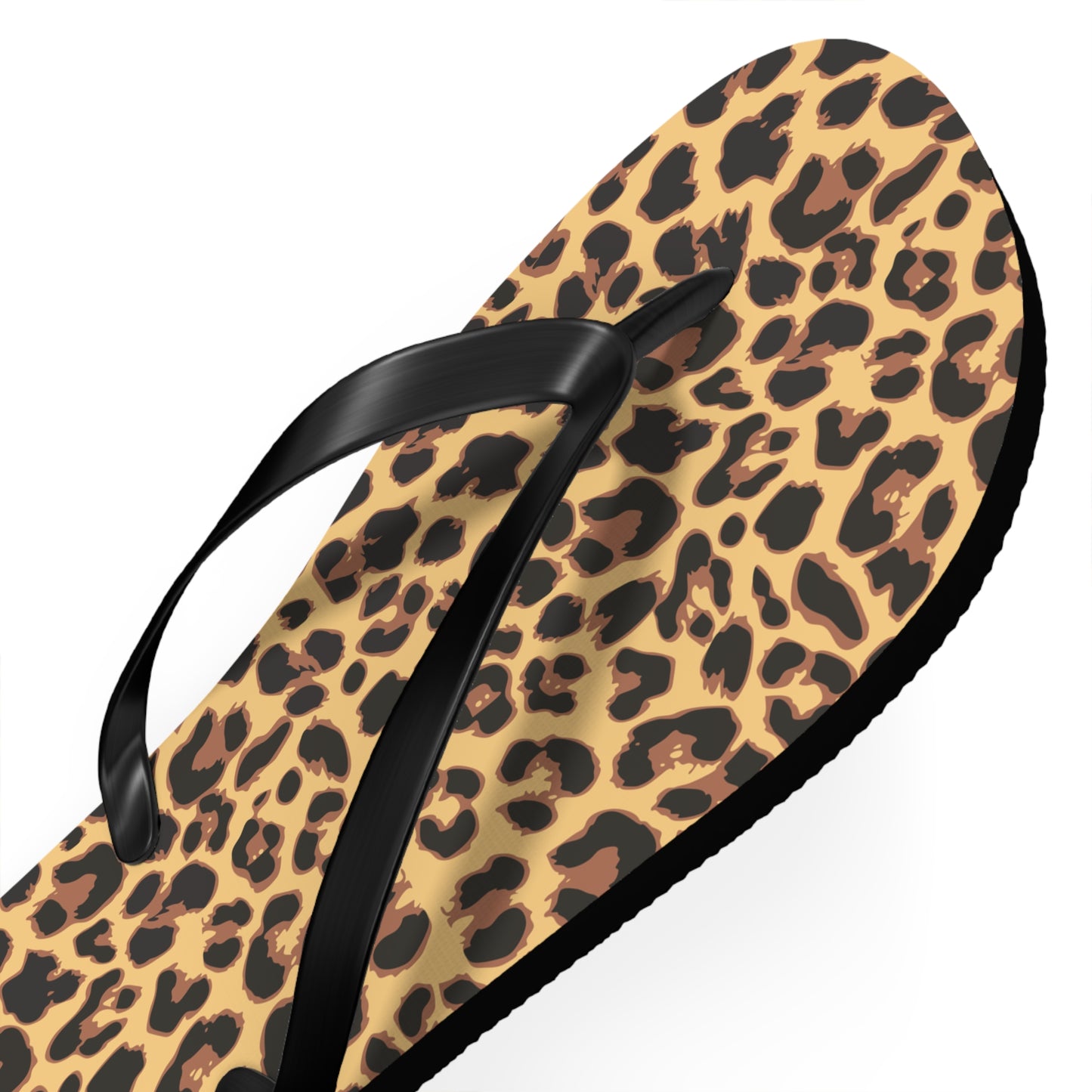 Leopard Print Flip Flops | Animal Cheetah Print Beach Sandals, Women's Summer Pool Footwear