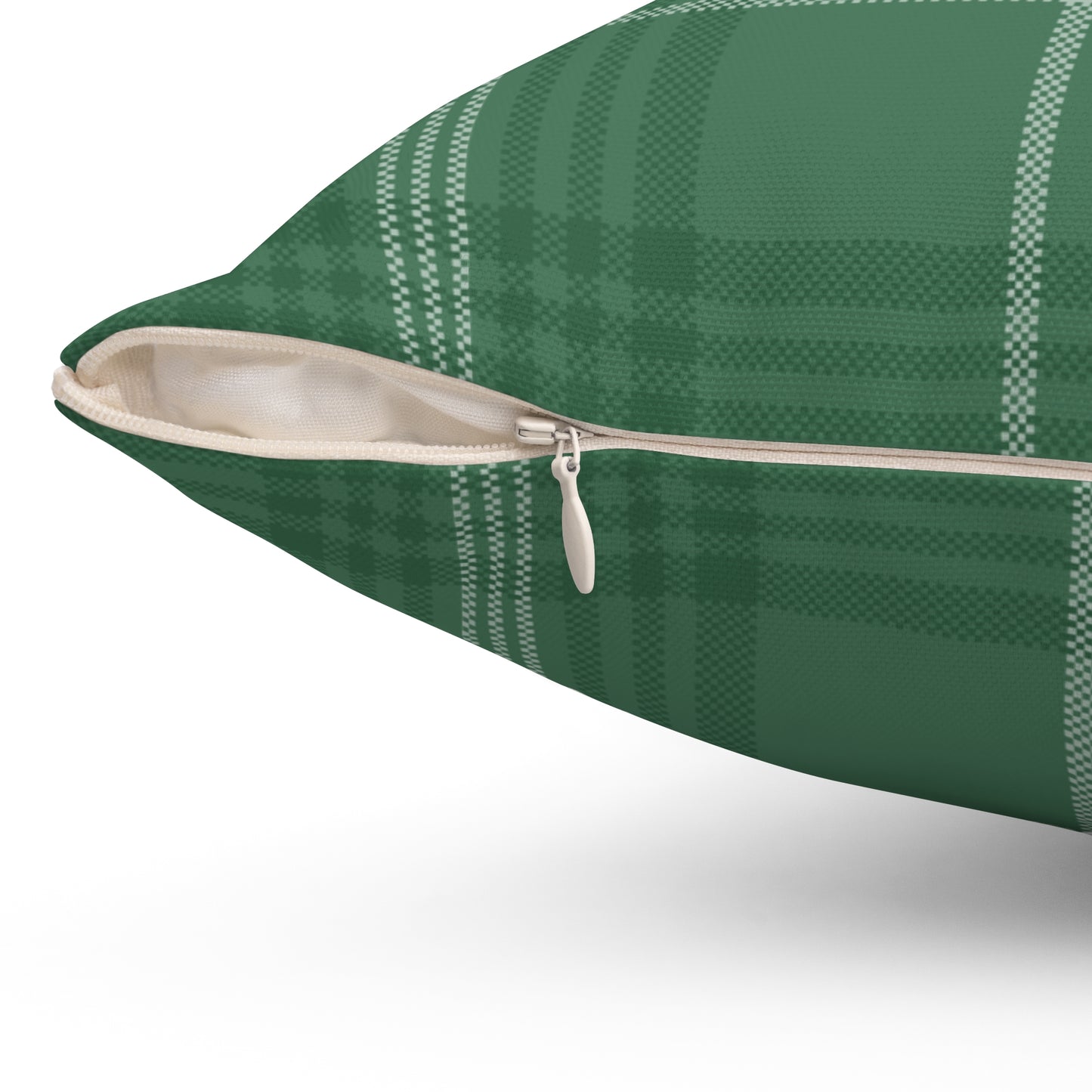 Long Haired Chihuahua Dogs Square Green Plaid Throw Pillow, Pet Owner Home Decor Pillows, Chihuahuas Dog Memorial Gifts