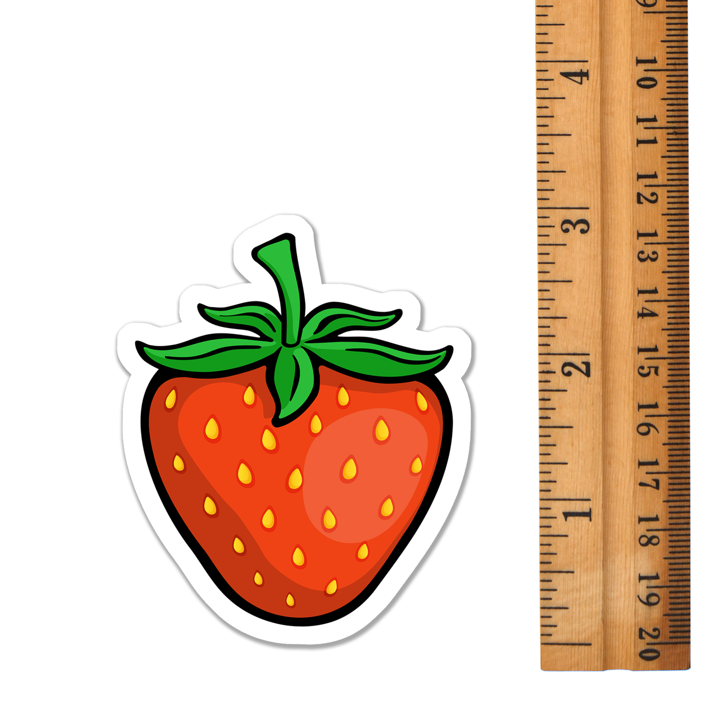 3" Juicy Strawberry Fruit Sticker - Red Strawberries Vinyl Decal Stickers, Berry Waterproof Outdoor Decals, Laptop, Car
