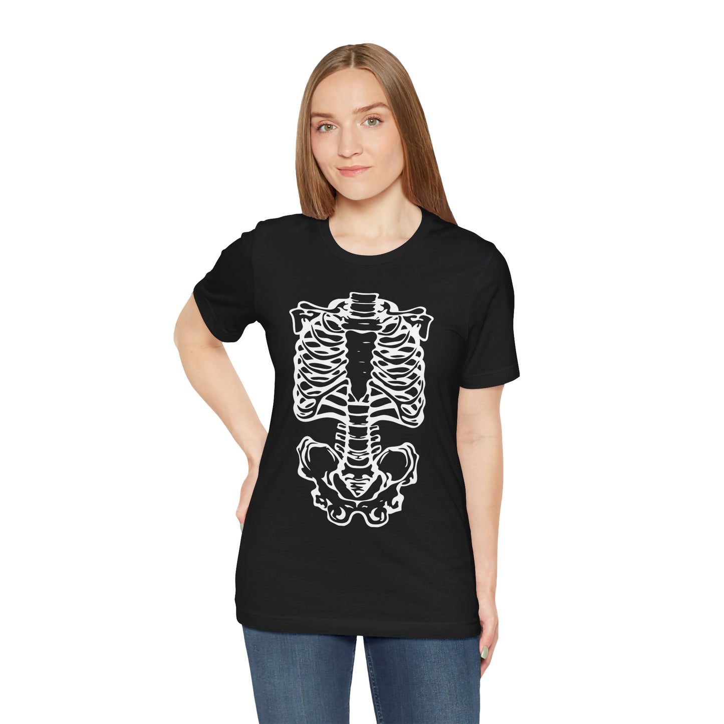 Skeleton Rib Cage Black T-shirt Unisex Jersey Short Sleeve Tee Mens Womens Halloween Gothic shirt