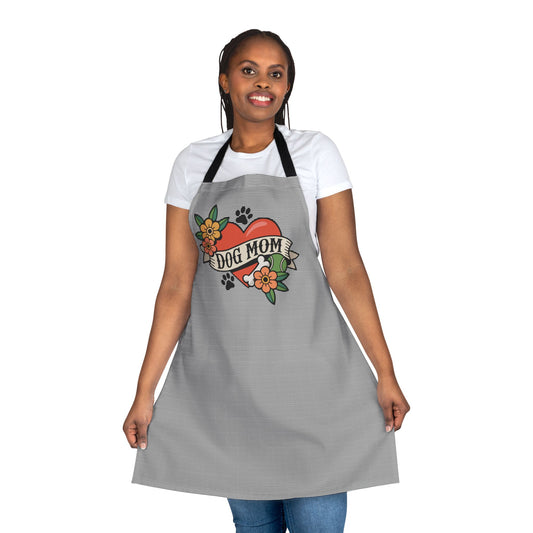 Dog Mom Heart Tattoo Apron | Floral Dogs Paw Print Kitchen Aprons, Childless Dog Lady Cooking Accessories