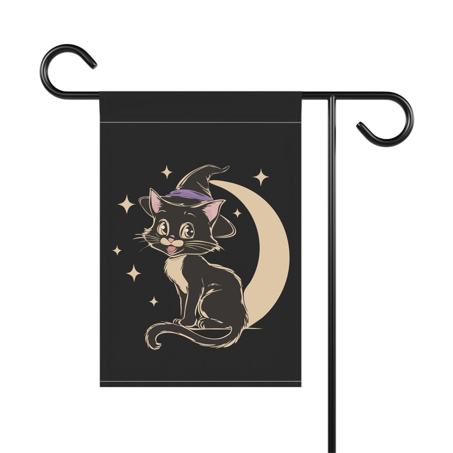 Witchy Kitty Yard Banner Flag, Halloween Witch Cat Flags, Spooky Magical Goth Fall Outdoor Home Decorations