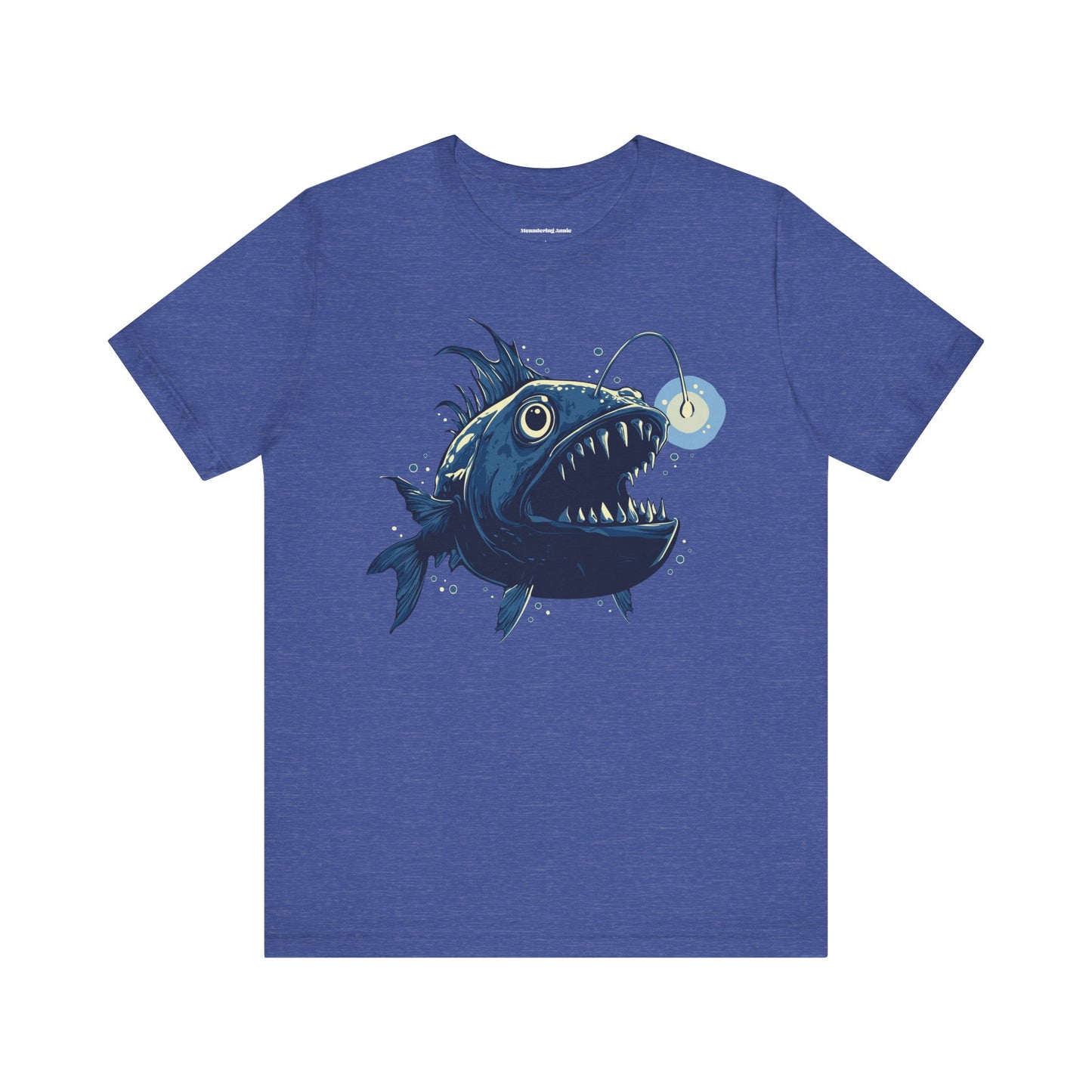 Deep Sea Anglerfish T-shirt, Ocean Life Angler Fish Bioluminescent Lure Tee - Short Sleeve Cotton Tees Mens Womens Unisex