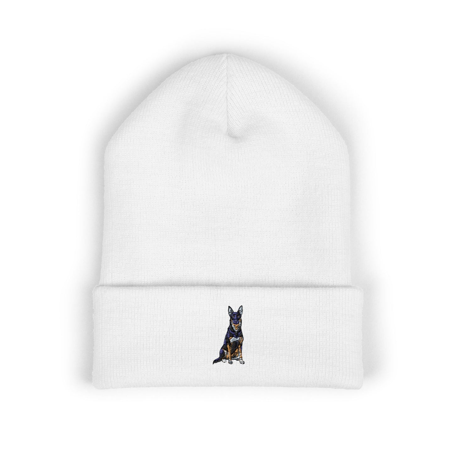 Buddy Embroidered German Shepherd Cuffed Beanie, Dog Lover Knit Hat, Winter Accessories Cap, Pet Owner Gifts, Cozy Beanies