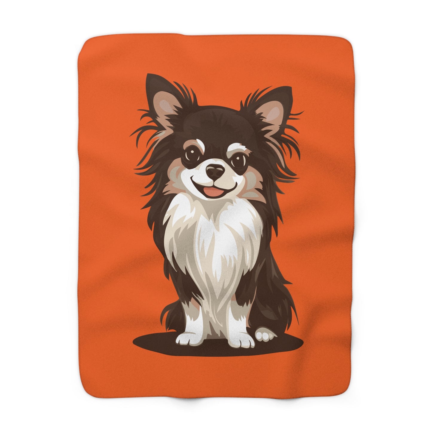 Koda Long Haired Chihuahua Dog Sherpa Fleece Blanket with Cute Doggy Puppy Print