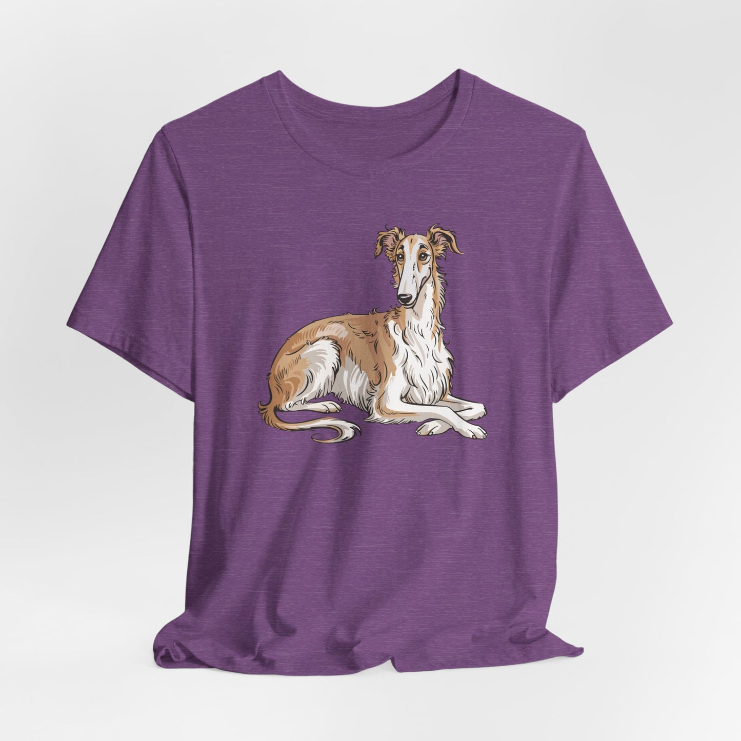 Borzoi Dog Tee | Russuan Hunting Sighthound Dogs Illustration T-Shirt, Cotton Pet Owner Apparel Unisex Shirts