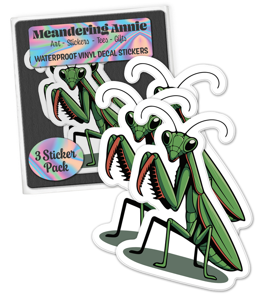 3" Praying Mantis Sticker - Bugs Insects Decal Stickers Mantises Waterproof Outdoor Decals