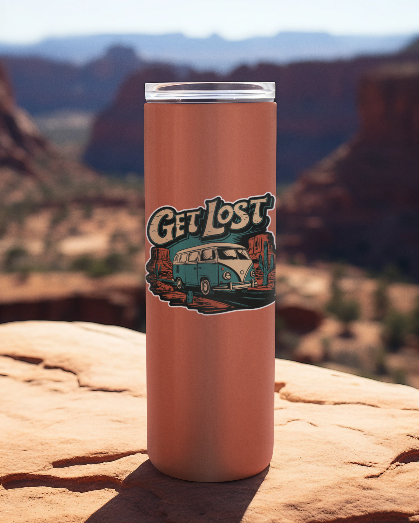 3.5" Get Lost Vanlife Roadtrip Sticker - Waterproof, Fade-Resistant Nomad Vintage Van Decal Stickers