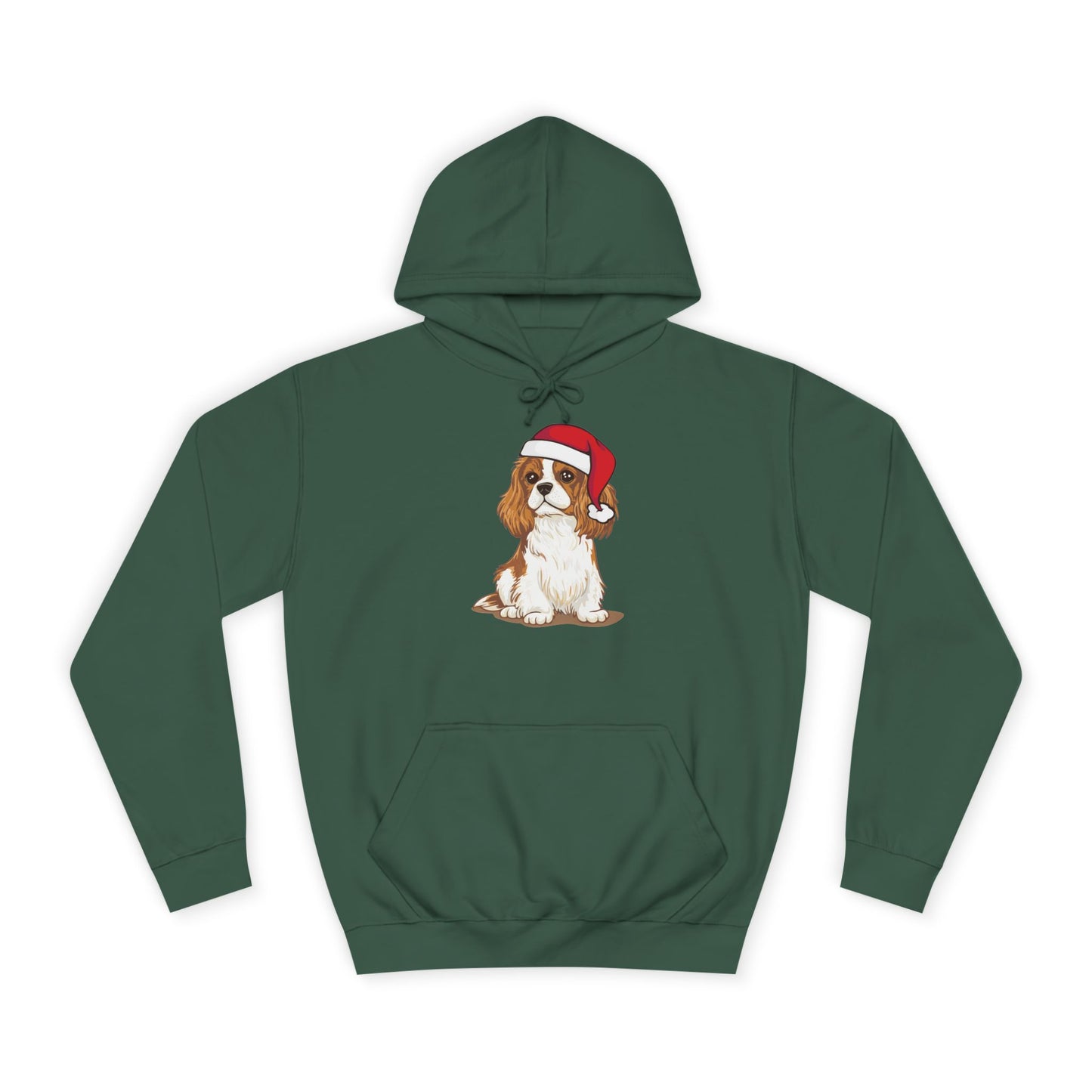 Cavalier King Charles Spaniel Dog Holiday Hoodie, Family Christmas Gift, Pet Lover Pullover Hooded Sweatshirt, Xmas Santa Dogs Apparel