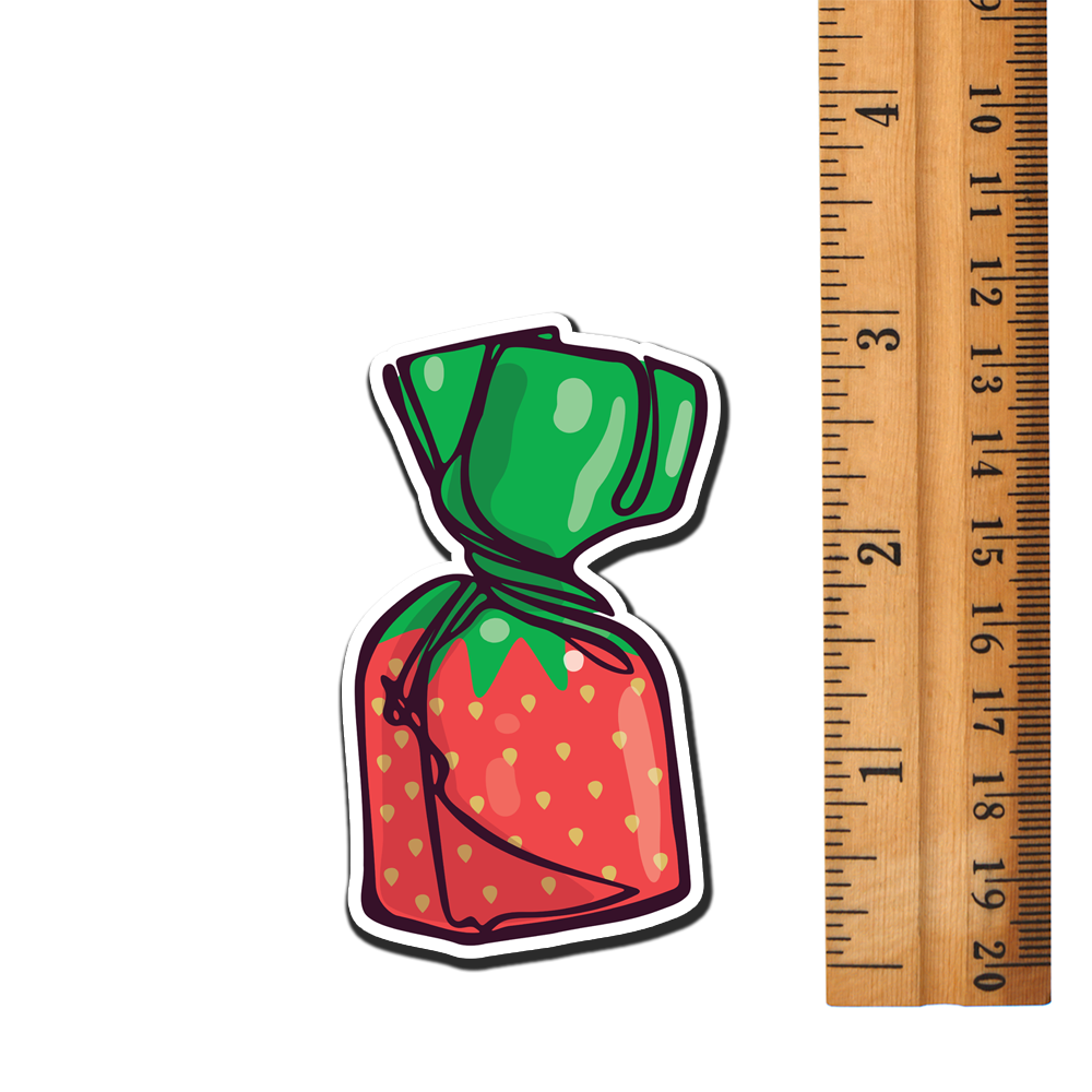 Strawberry Hard Candies Magnet - 3" Retro Candy Strawberries Vinyl Fridge Magnets Indoor Outdoor