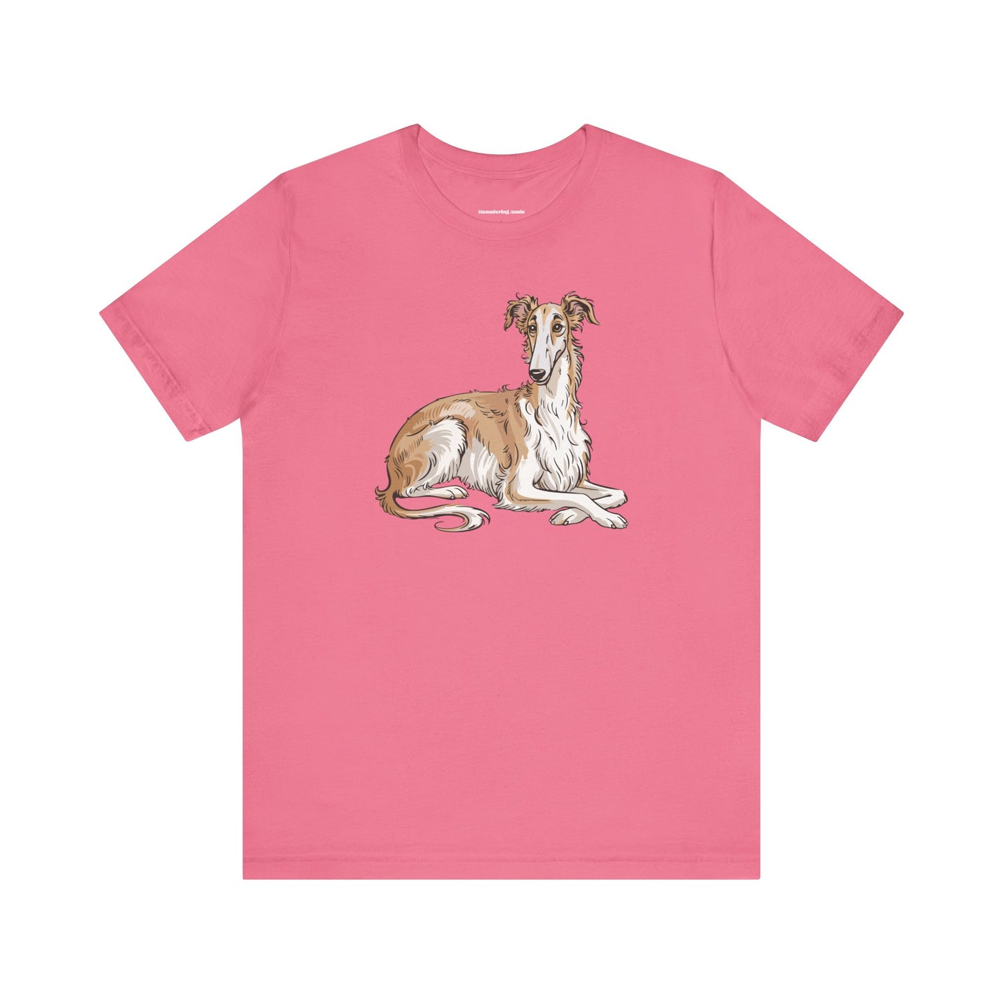 Borzoi Dog Tee | Russuan Hunting Sighthound Dogs Illustration T-Shirt, Cotton Pet Owner Apparel Unisex Shirts
