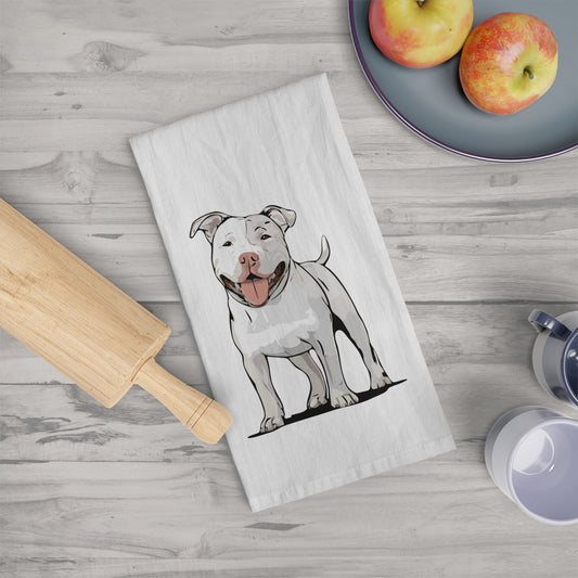 Pit Bull Terrier Dog Kitchen Tea Towel, Pet Pitbull Dogs Owner Gift, Hand Dish Towels