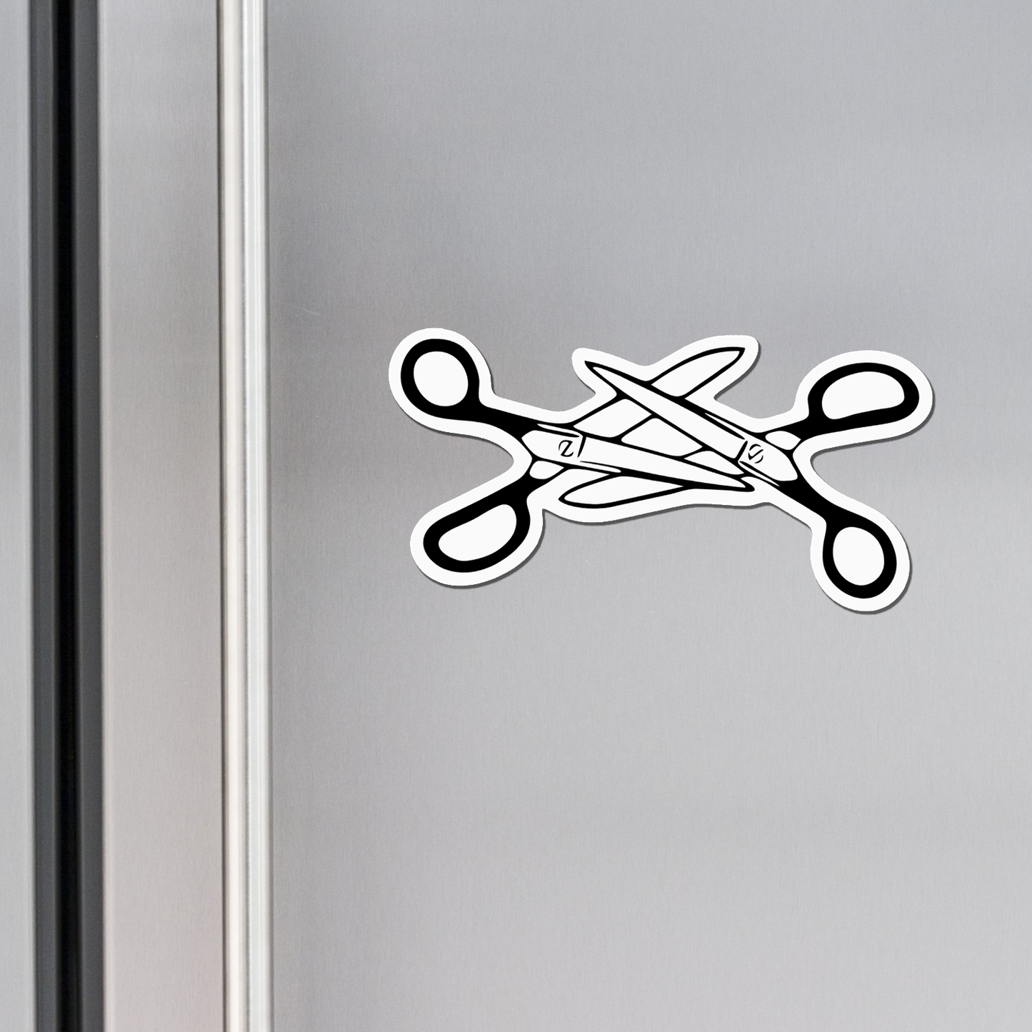 Scissors Magnet - Funny Pride Month Lesbian LGBTQIA+ 4" Vinyl Fridge Car Magnets Indoor Outdoor