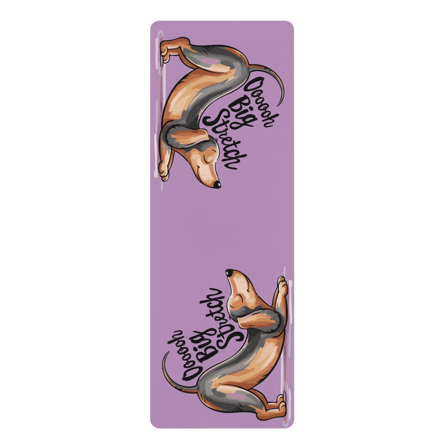 Oooh Big Stretch Dachshund Dog Stretching Rubber Yoga Mat, Funny Wiener Dogs Print Workout Exercise Mats