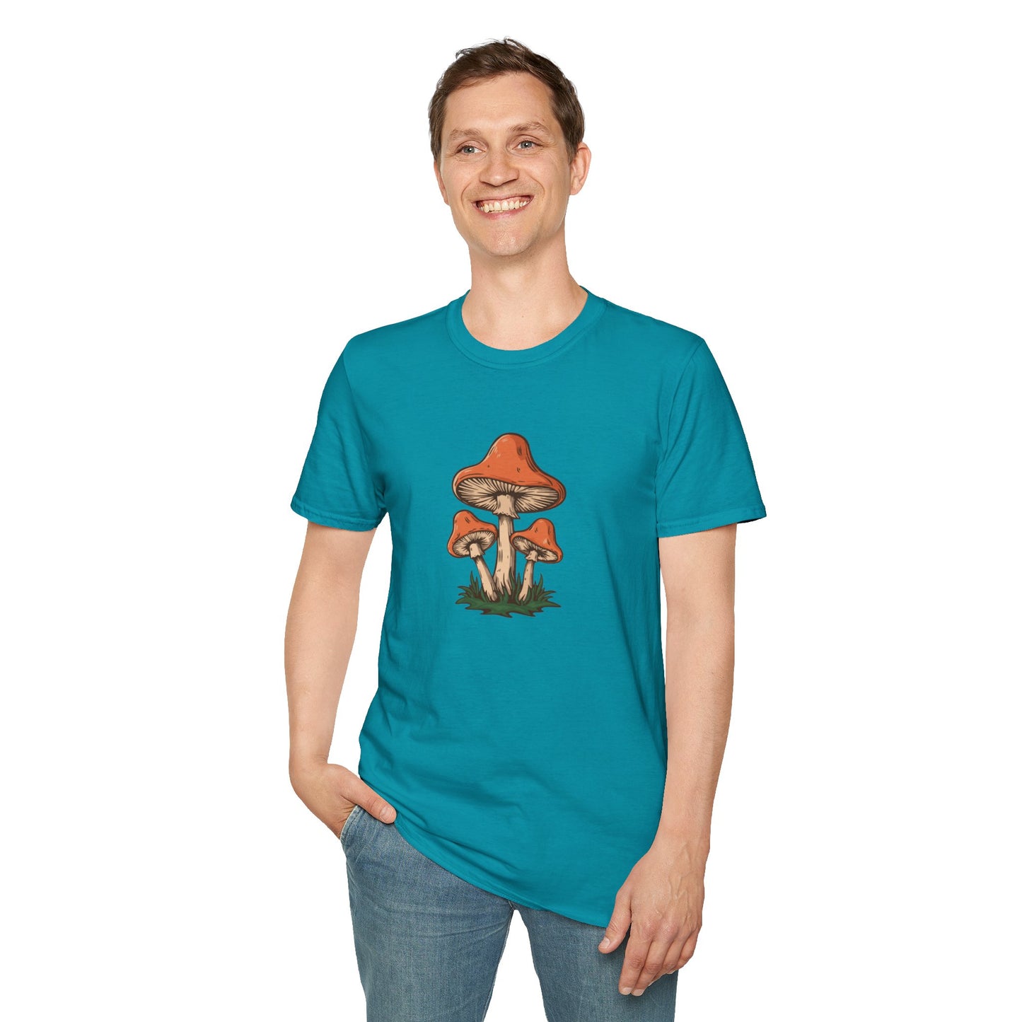 Retro Mushroom Soft T-Shirt - Unisex Softstyle T-Shirt Mens Womens Soft Tee