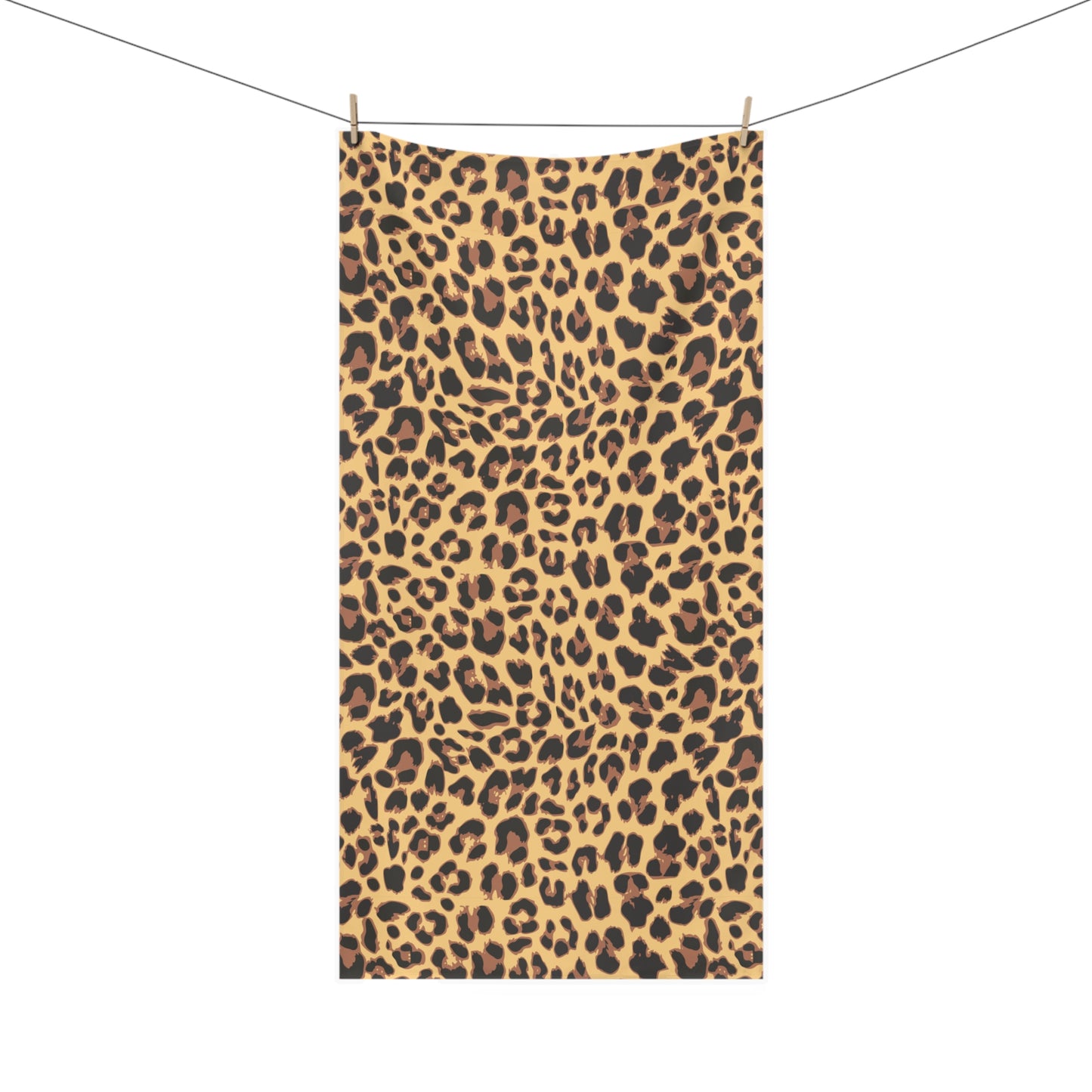 Leopard Print Mink-Cotton Beach Bath Towel with Cheetah Animal Print Design