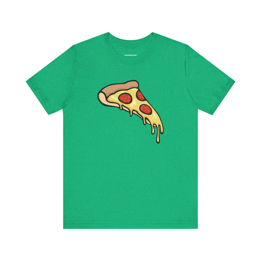 Pepperoni Pizza Slice Tee | Cheese Pizzas Graphic T-Shirt, Fun Novelty Cheesy Slices Cotton Unixes Tees