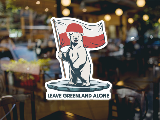 4" Leave Greenland Alone Sticker - Iceberg Polar Bear Vinyl Decal Stickers Waterproof Outdoor Car, Leftist Political Anti-Trump Protest