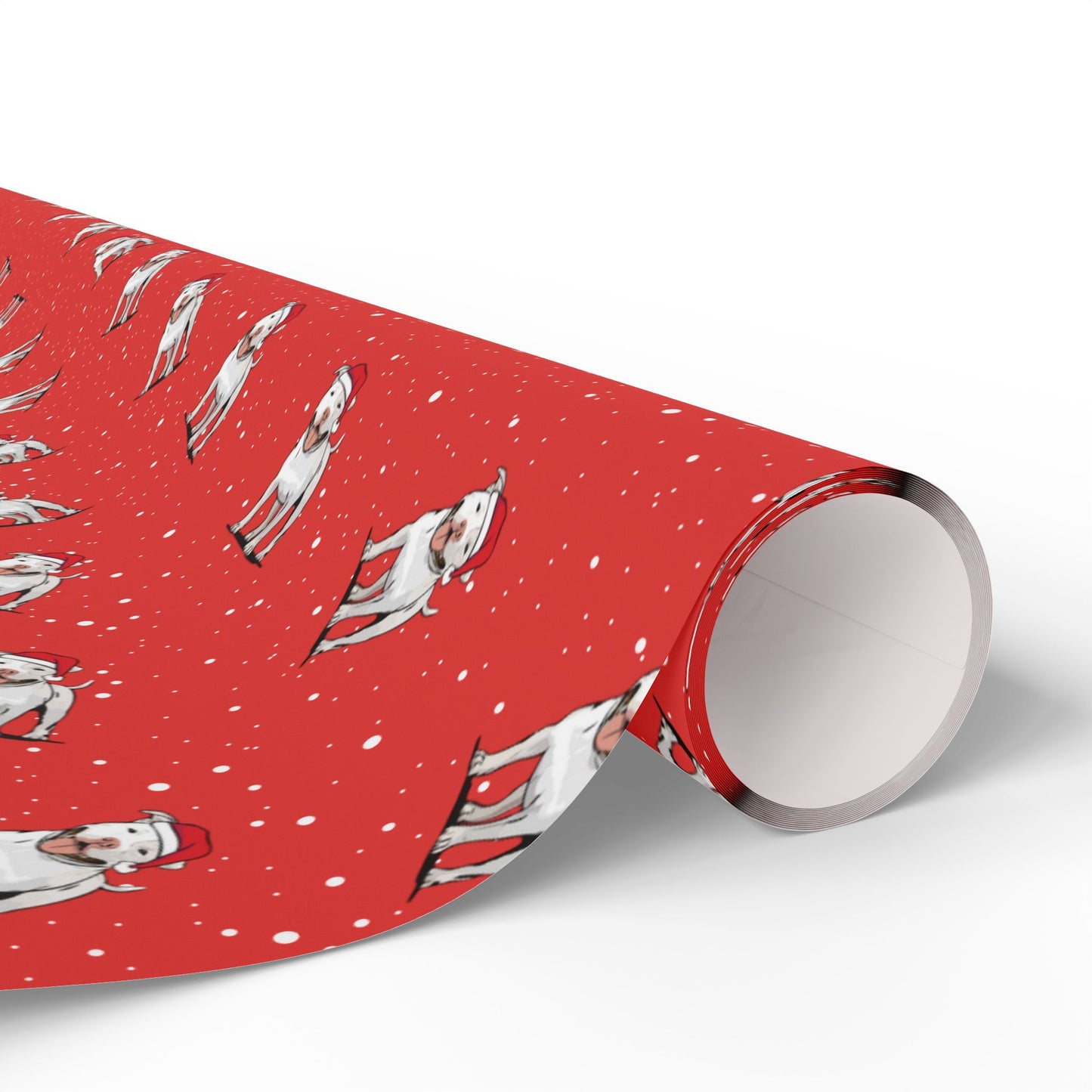 Christmas Pitbull Wrapping Paper - Holiday Gift Wrap Papers, Pit Bull Terrier Dog Owner Gifting Supplies, Santa Pittie Dogs Red Pattern