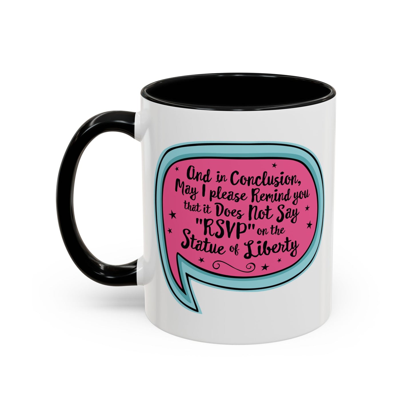 RSVP Statue of Liberty Quote Mug | Funny Political Accent Coffee Mugs 11oz, Anti-ICE Human Rights Immigrants