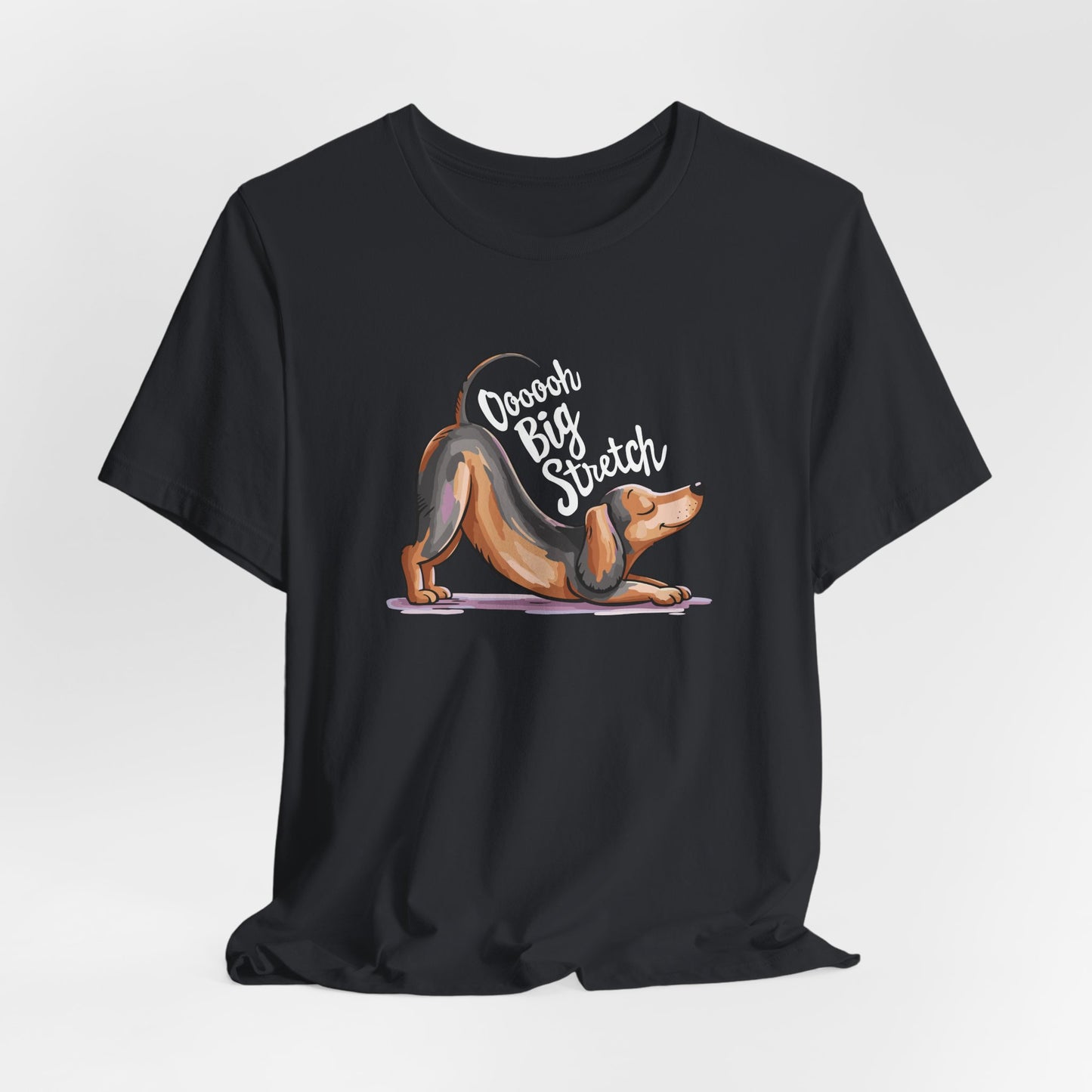 "Ooooh Big Stretch" T-shirt - Cute Stretching Dachshund Yoga Dog Tee, Funny Wiener Dogs Shirts