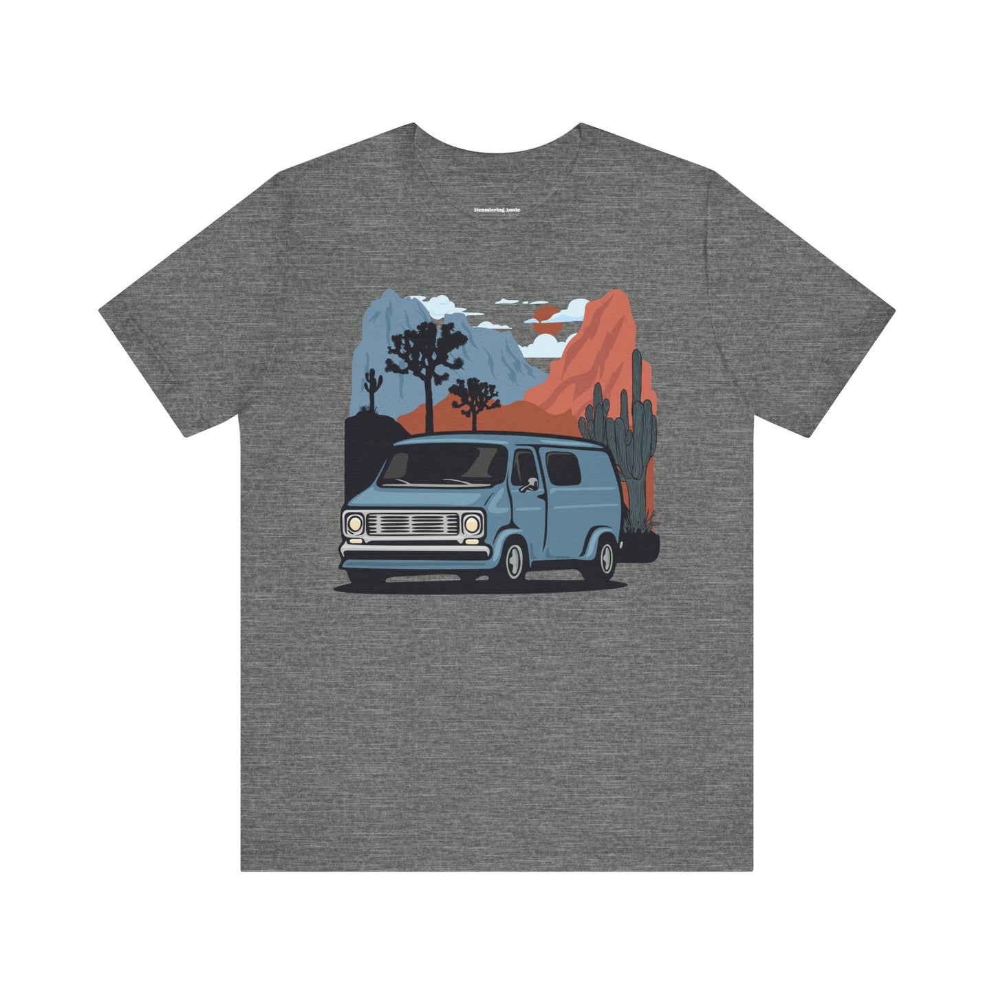 Retro Camper Van T-Shirt | Desert Landscape, Vanlife Cactus Joshua Tree Road Trip Graphic Tee