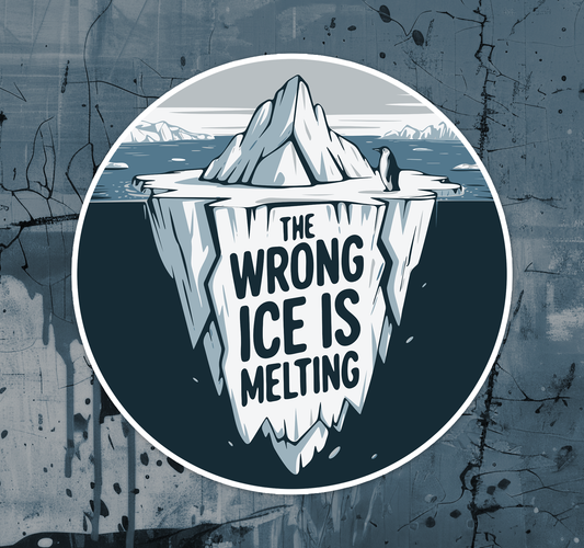 The Wrong ICE Is Melting Sticker - 3.5" Iceberg Penguin Vinyl Decal Stickers Waterproof Outdoor Car, Leftist Political Abolish ICE, Protest