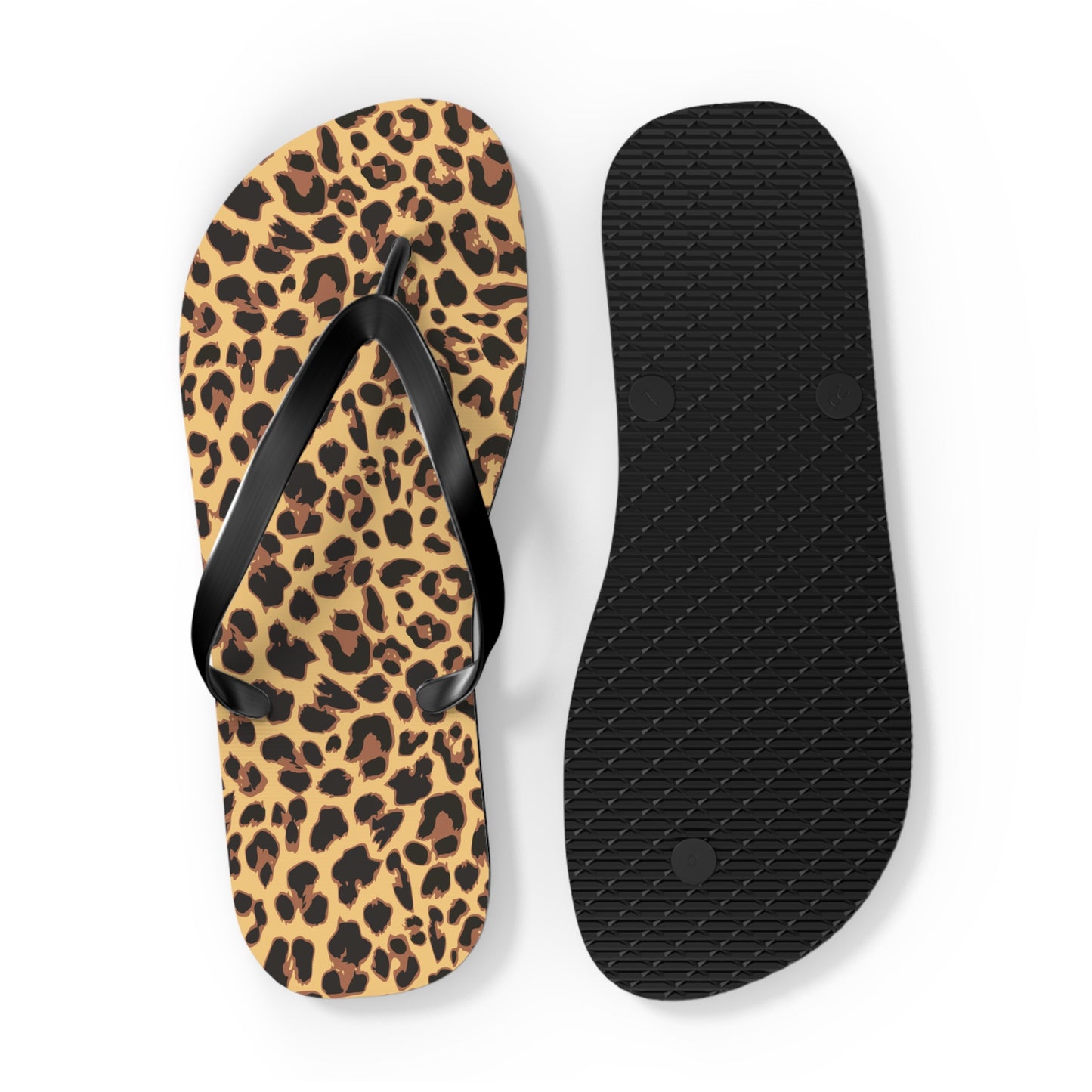 Leopard Print Flip Flops | Animal Cheetah Print Beach Sandals, Women's Summer Pool Footwear