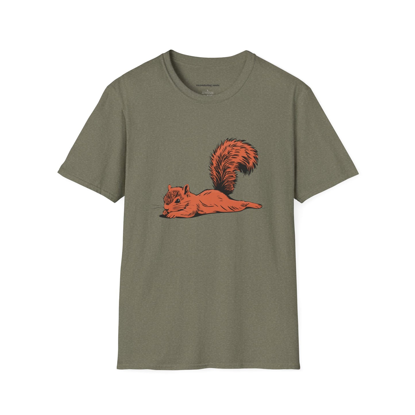 Just Chillin' Squirrel Splooting Soft T-shirt - Mens Womens Unisex Softstyle Tee