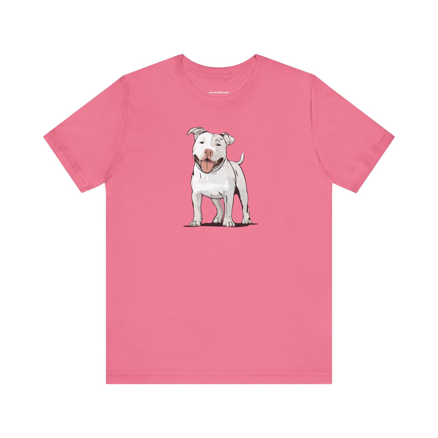 White American Pit Bull Terrier Dog T-shirt: Pitbull Puppy Dogs Unisex Short Sleeve Tee, Pet Owner Dog Mom Dad Shirt