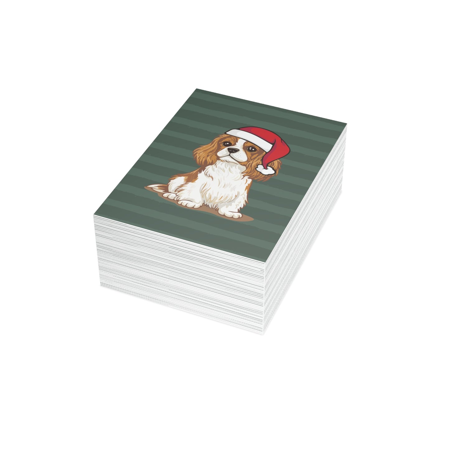 Christmas Cavalier King Charles Spaniel Dog Greeting Cards, Holiday Card 10, 30, 50 Pack + Envelopes