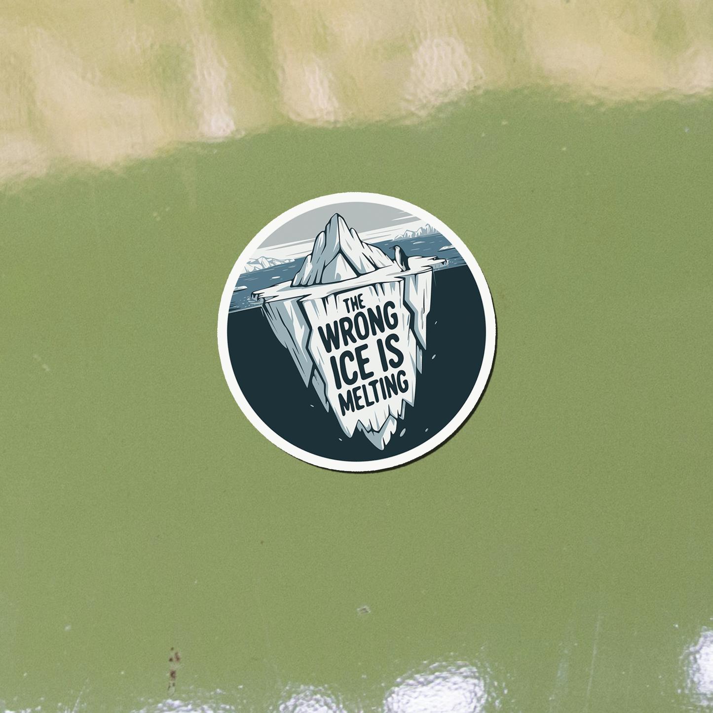 Wrong Ice Is Melting Die Cut Magnet - 5" Funny Political Magnets, Leftist Liberal, Abolish I.C.E. Climate Change Activist Car Fridge