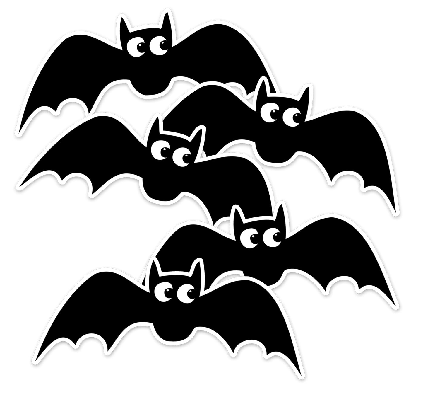 3" Black Bat Stickers - Waterproof, Outdoor/Indoor, Fade-Resistant Vinyl Decal Sticker Multi Pack Spoooky Halloween Bats