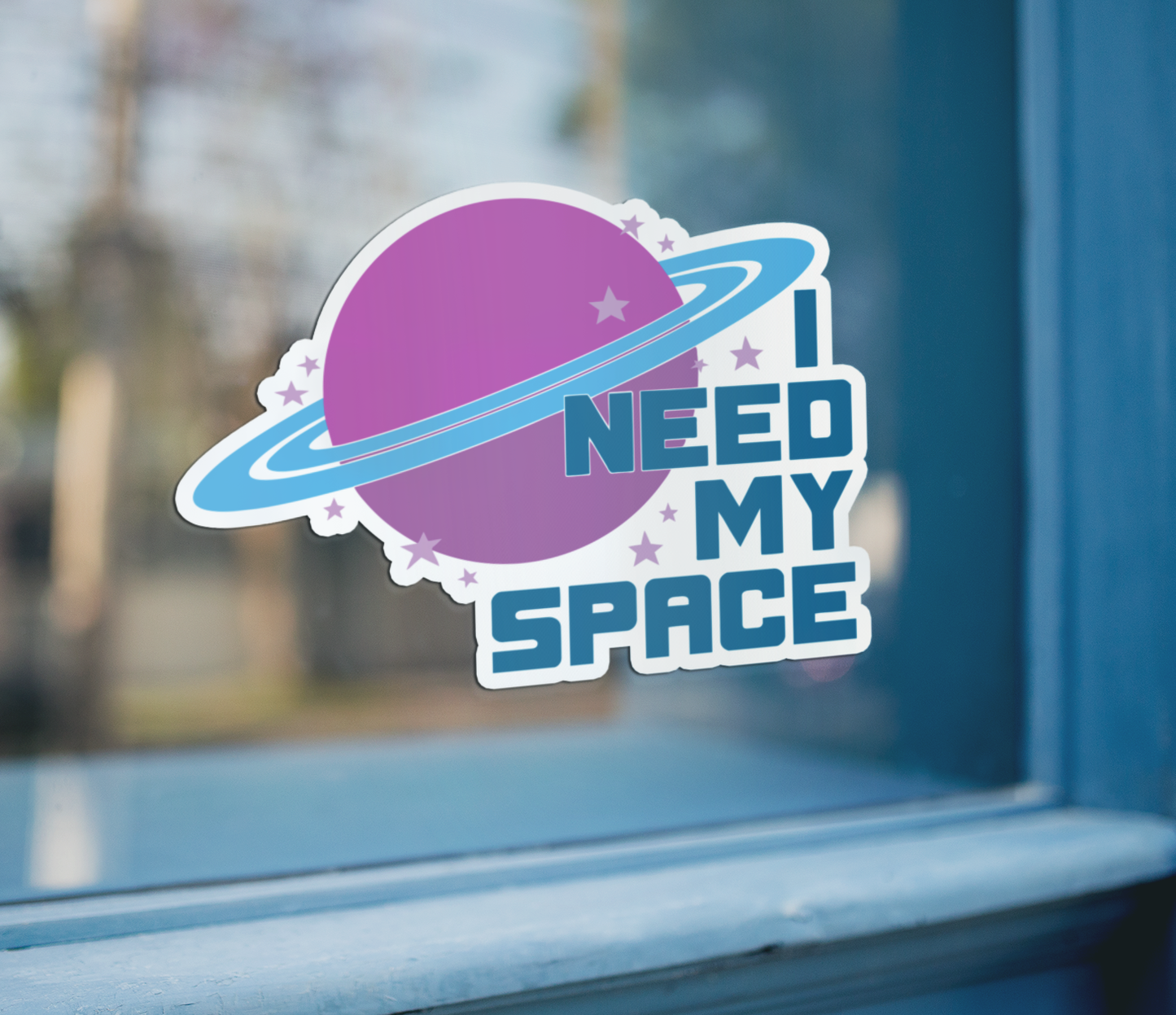 I Need My Space Sticker - 3.5" Waterproof, Fade-Resistant Decal Stickers Introvert Outerspace