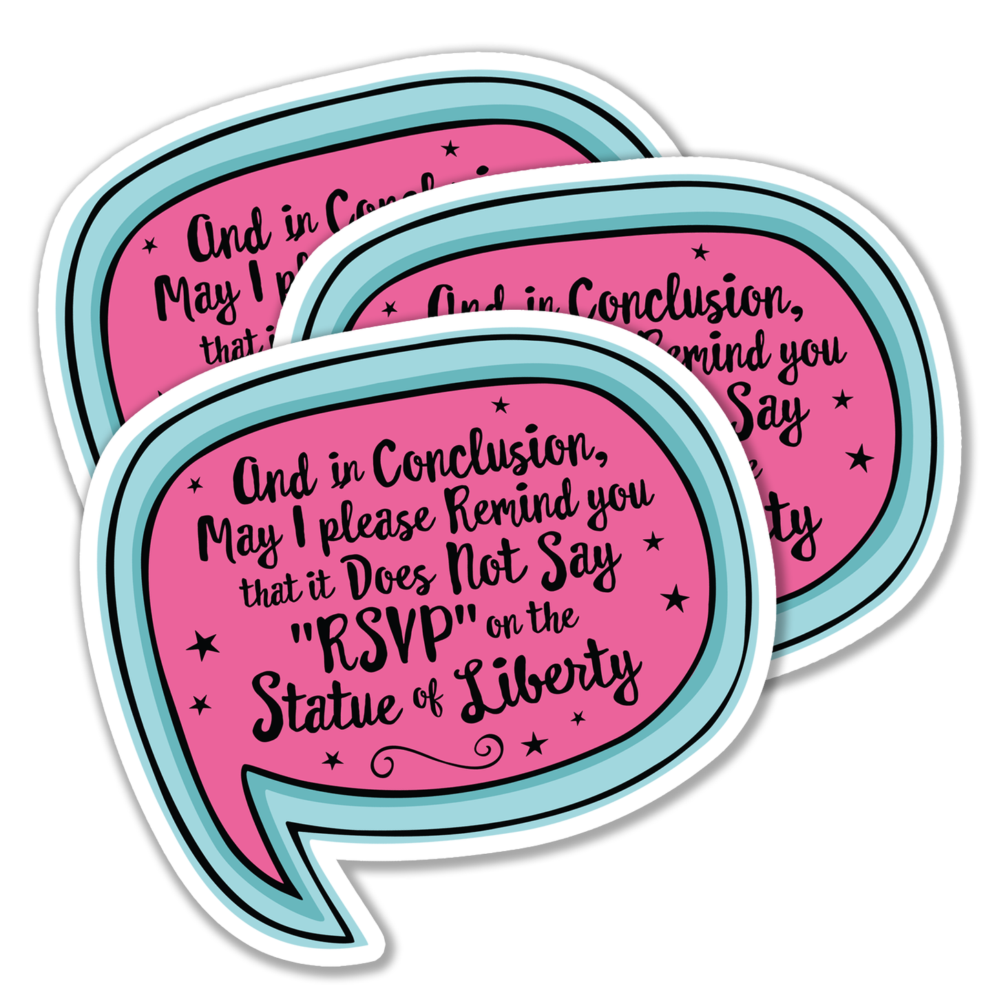 4" It Does Not Say RSVP Statue Of Liberty Sticker - Anti-ICE Protest, Human Rights Vinyl Decal Stickers, Waterproof Leftist Political Decals