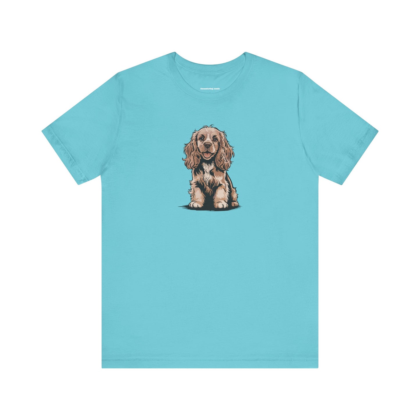 Cocker Spaniel Dog Illustration Tee | Cute Puppy Dogs Graphic T-Shirt, Cotton Pet Owner Shirts