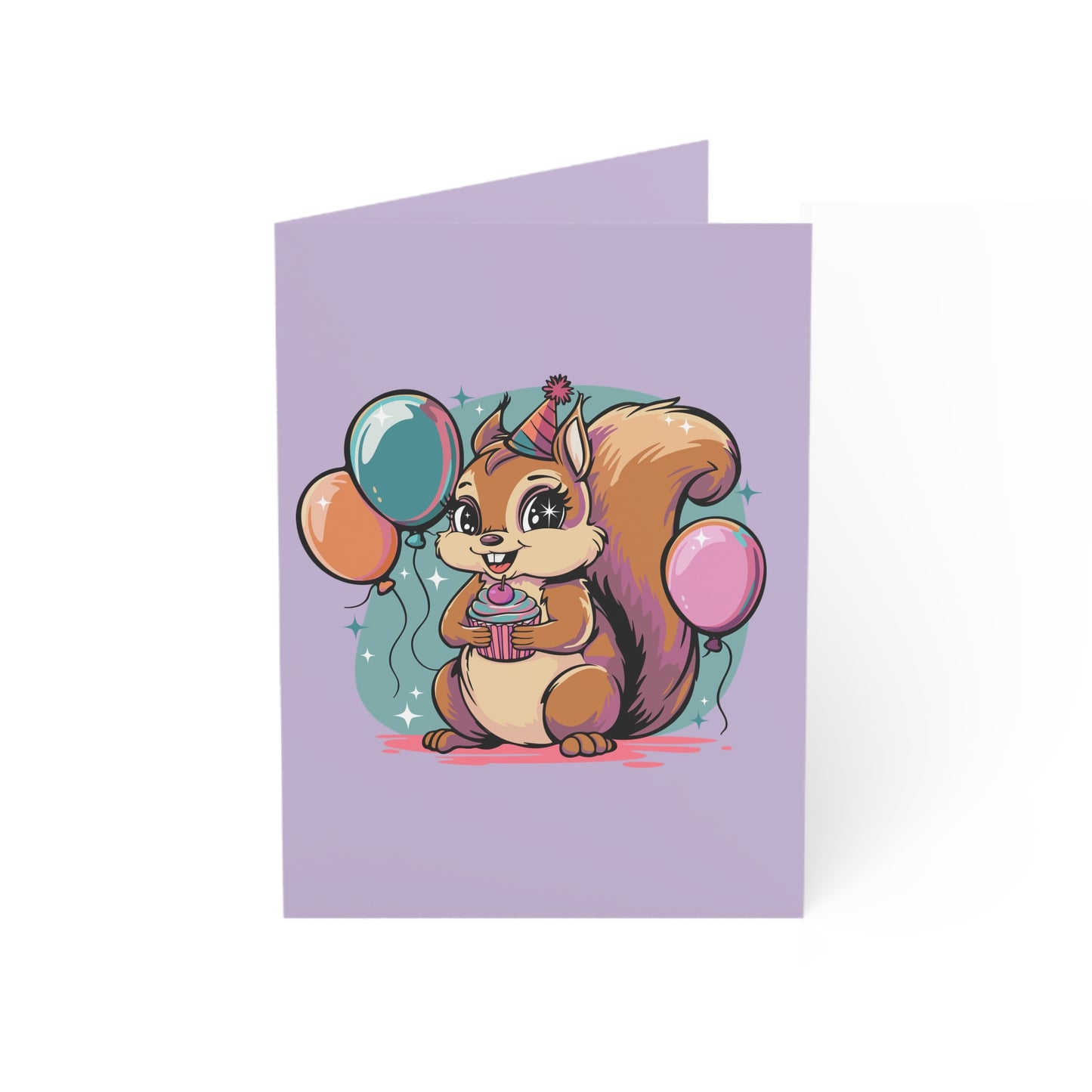 Birthday Party Squirrel Greeting Cards - Cute Bday Squirrels Design, Celebration Card, Fun Gifts, 1-50 Pack With Envelopes