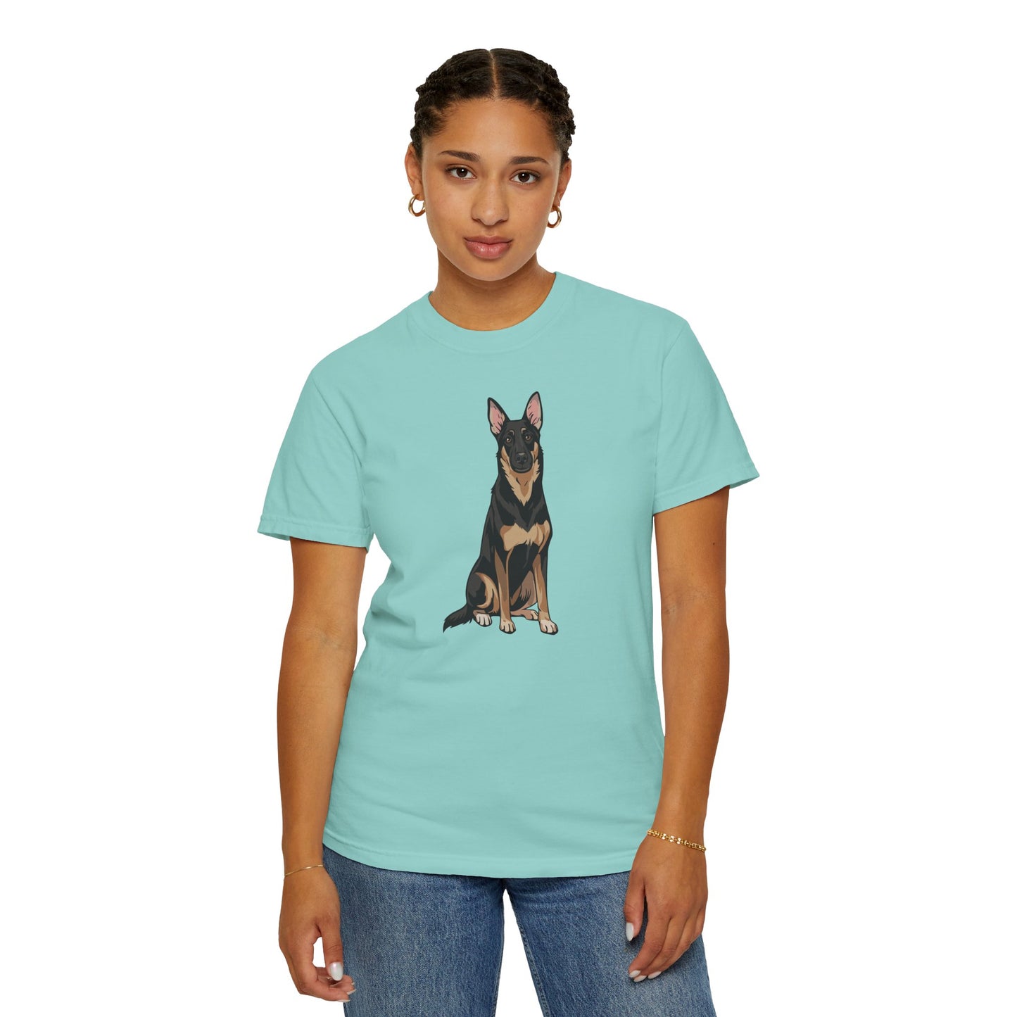 Buddy German Shepherd Dog Unisex T-shirt, Animal Lover Tee, Pet Owner Apparel, Graphic Print Shirt, Puppy Dogs Short Sleeve Top