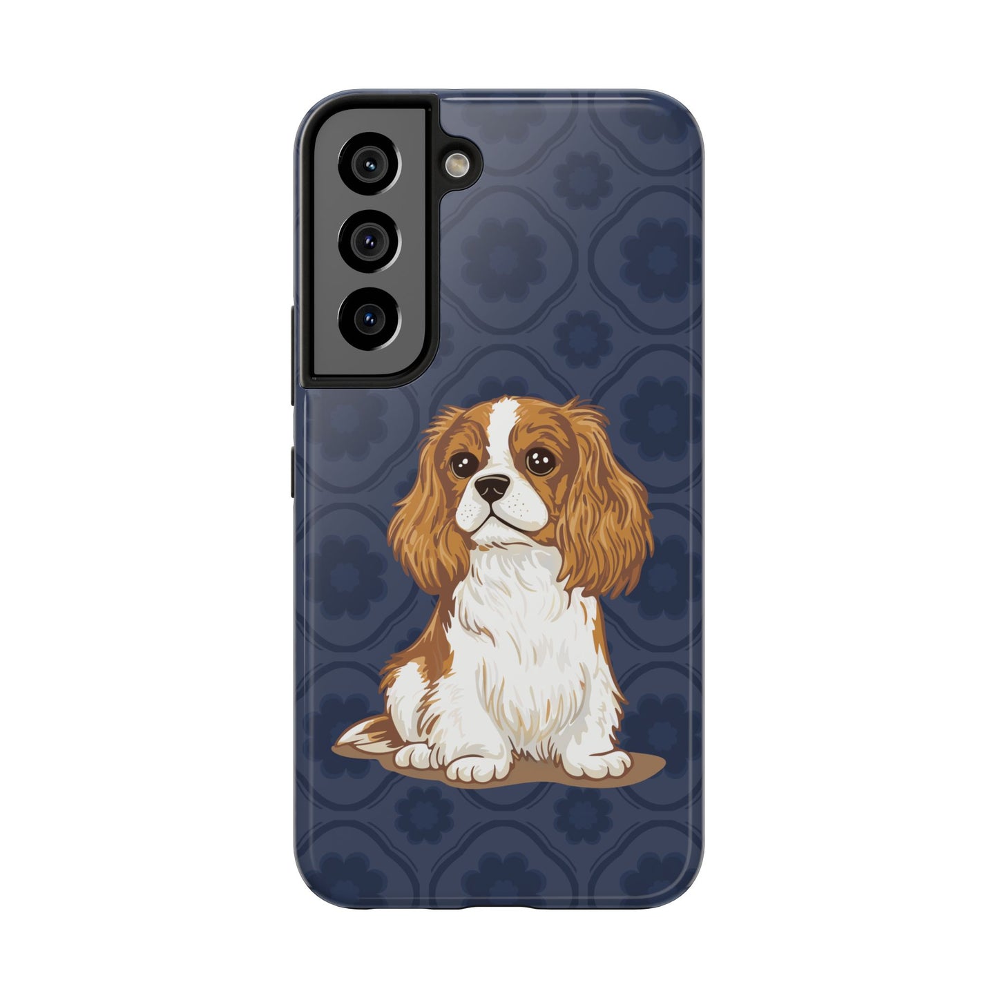 Cavalier King Charles Spaniel Dog Phone Case, Tough Phone Cases Pet Dogs Blue Pattern