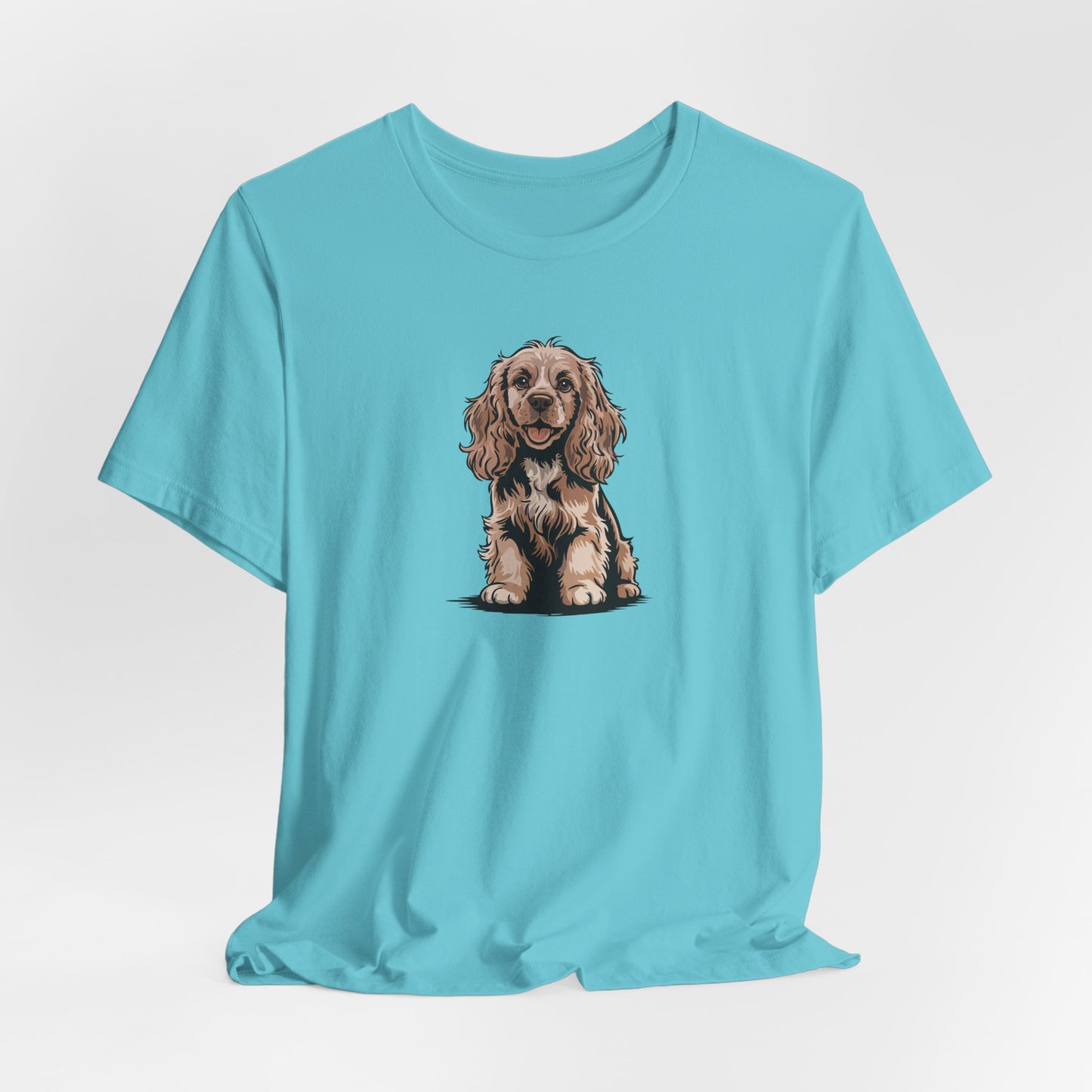 Cocker Spaniel Dog Illustration Tee | Cute Puppy Dogs Graphic T-Shirt, Cotton Pet Owner Shirts