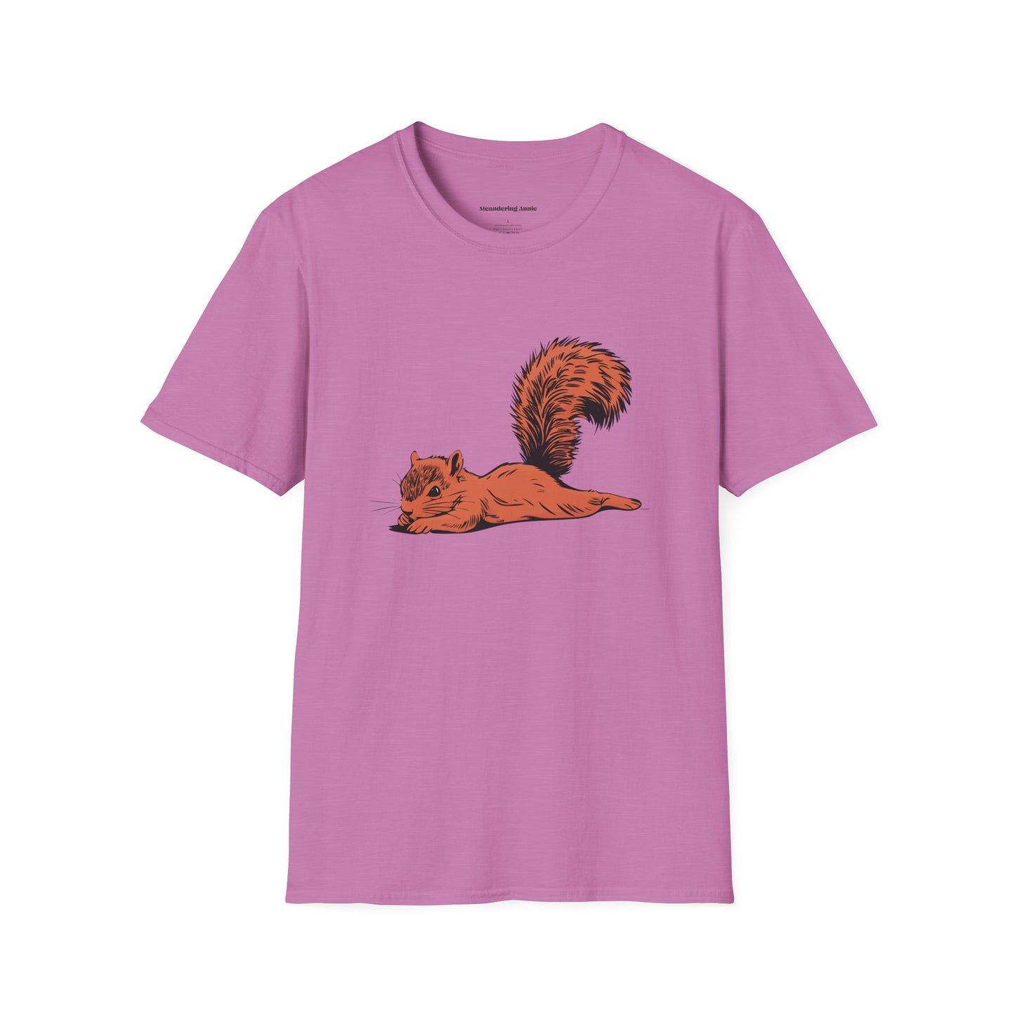 Just Chillin' Squirrel Splooting Soft T-shirt - Mens Womens Unisex Softstyle Tee