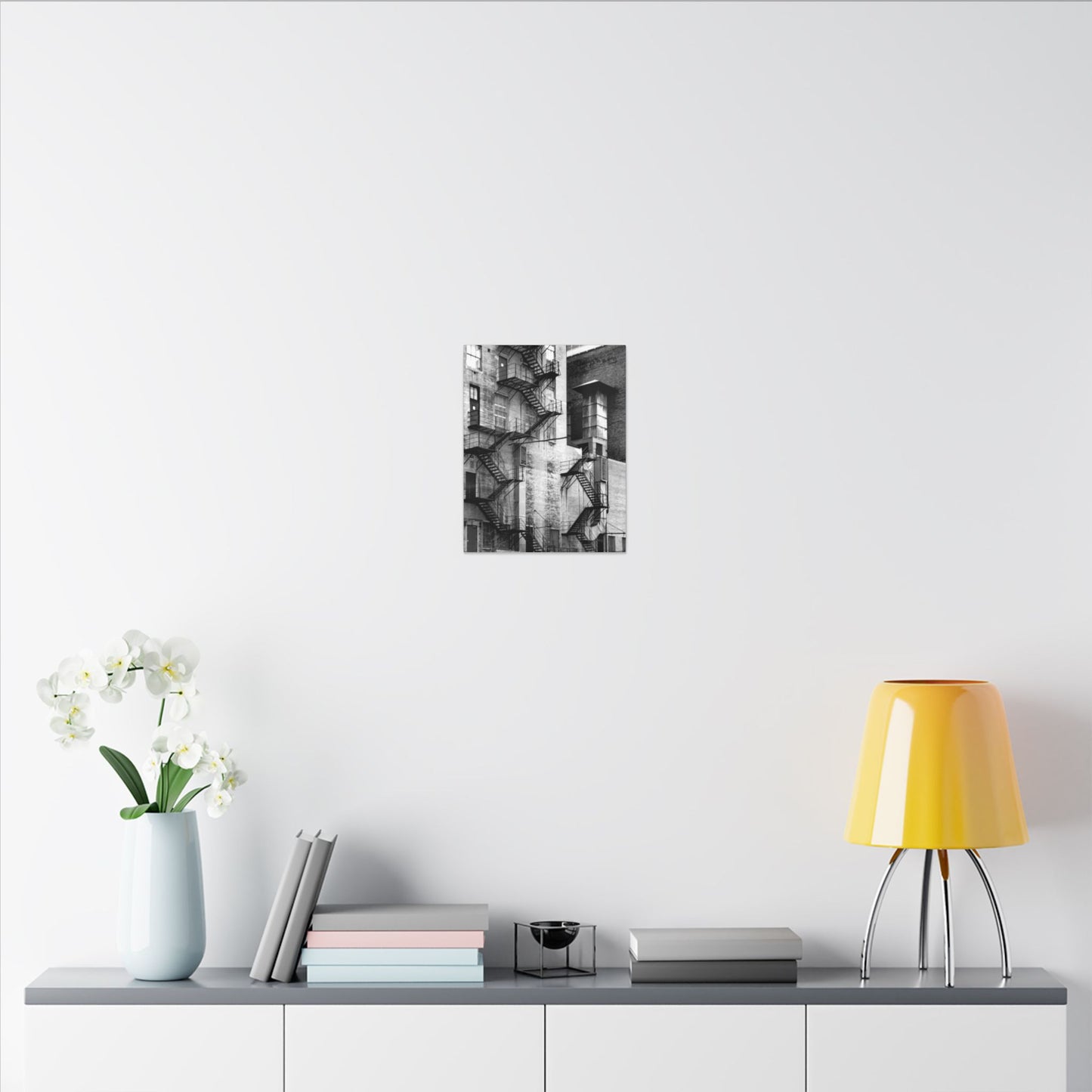 Downtown Chicago Black & White Photography Matte Canvas, Stretched, 0.75" - Home Decor Wall Art with Urban Chicago Building Print
