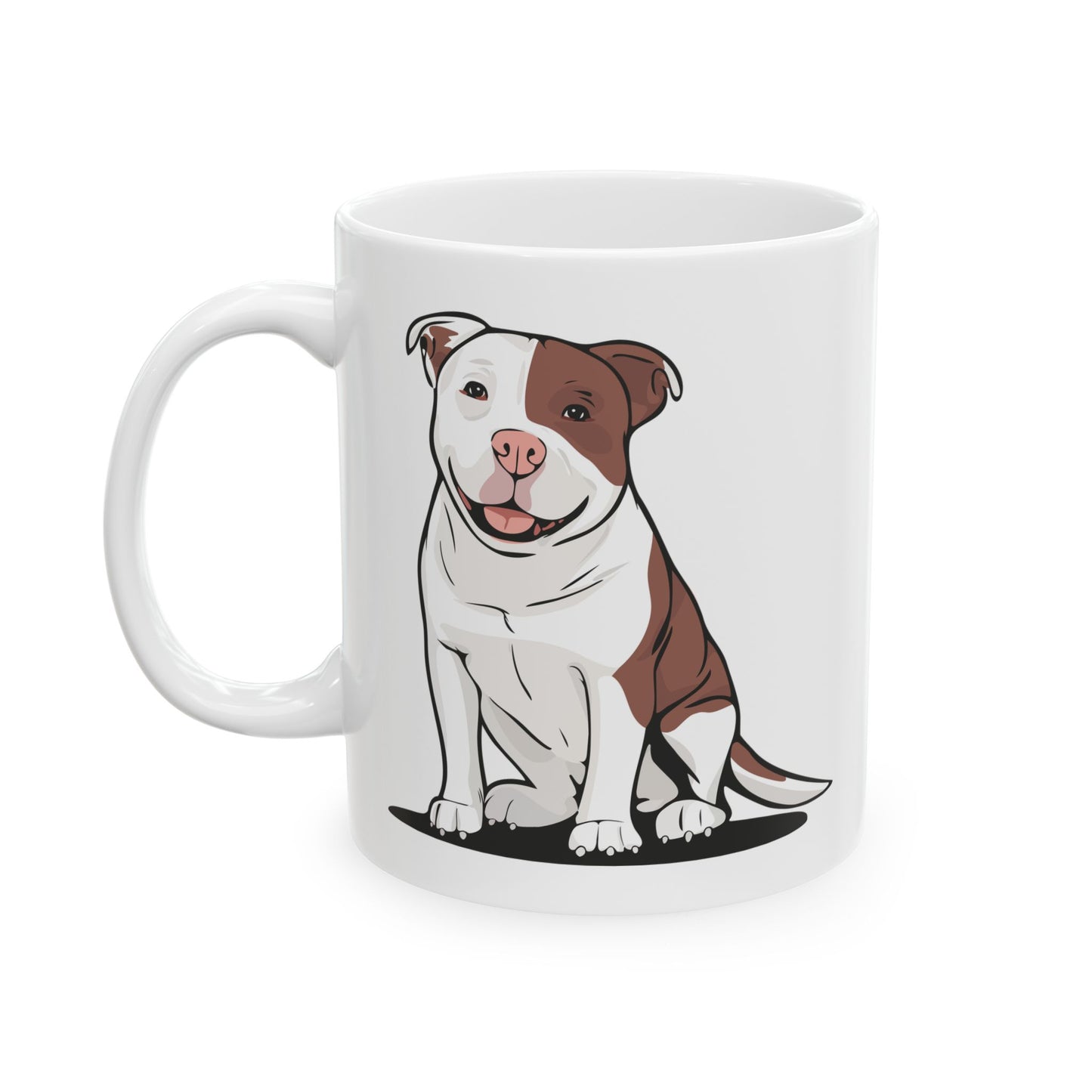 Ollie Dog Ceramic Mug 11oz with Cute Pit Bull Dog Pet Design