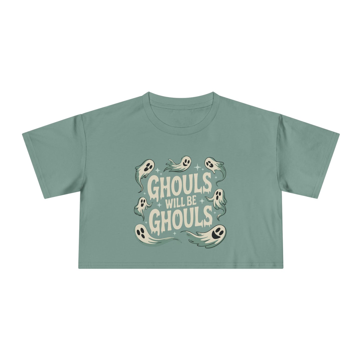 Ghouls Will Be Ghouls Women's Crop Top, Halloween Cropped Tee, Ghost Halloween T-Shirt, Gothic Fall Outfit, Spooky Shirts
