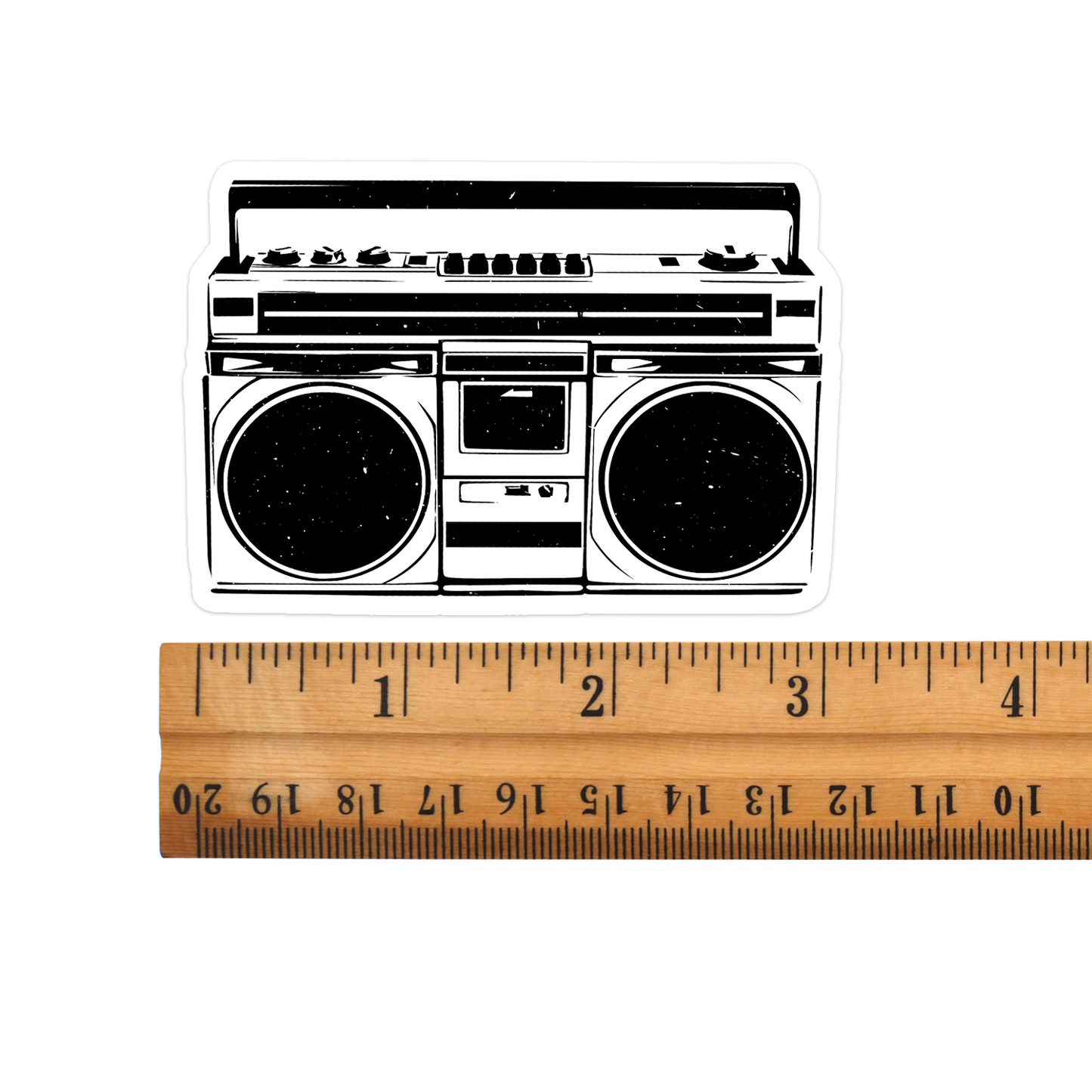 3" Retro Boombox Sticker, Nostalgic 80s 90s Stereo Vinyl Stickers Decal Stickers Waterproof Outdoor Decals for Laptop, Car, Water Bottle