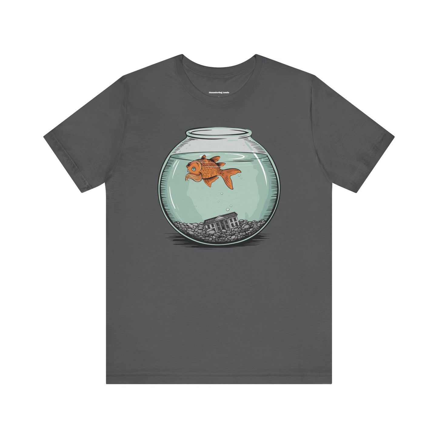 Dead Goldfish In A Fishbowl T-shirt, Funny Politics Tee, Leftist Liberal Political Humor Shirts, Orange Fish Floating in Tank Unisex Top