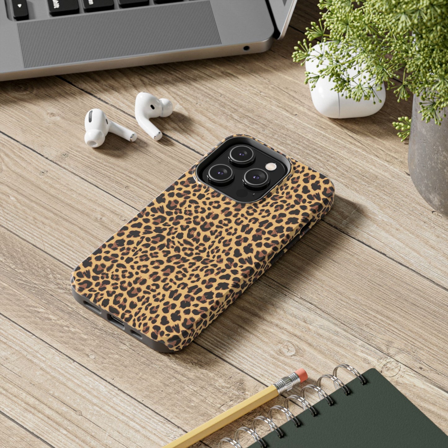 Leopard Print Cell Phone Case, Tough Phone Cases, Safari Cheetah Animal Print Pattern