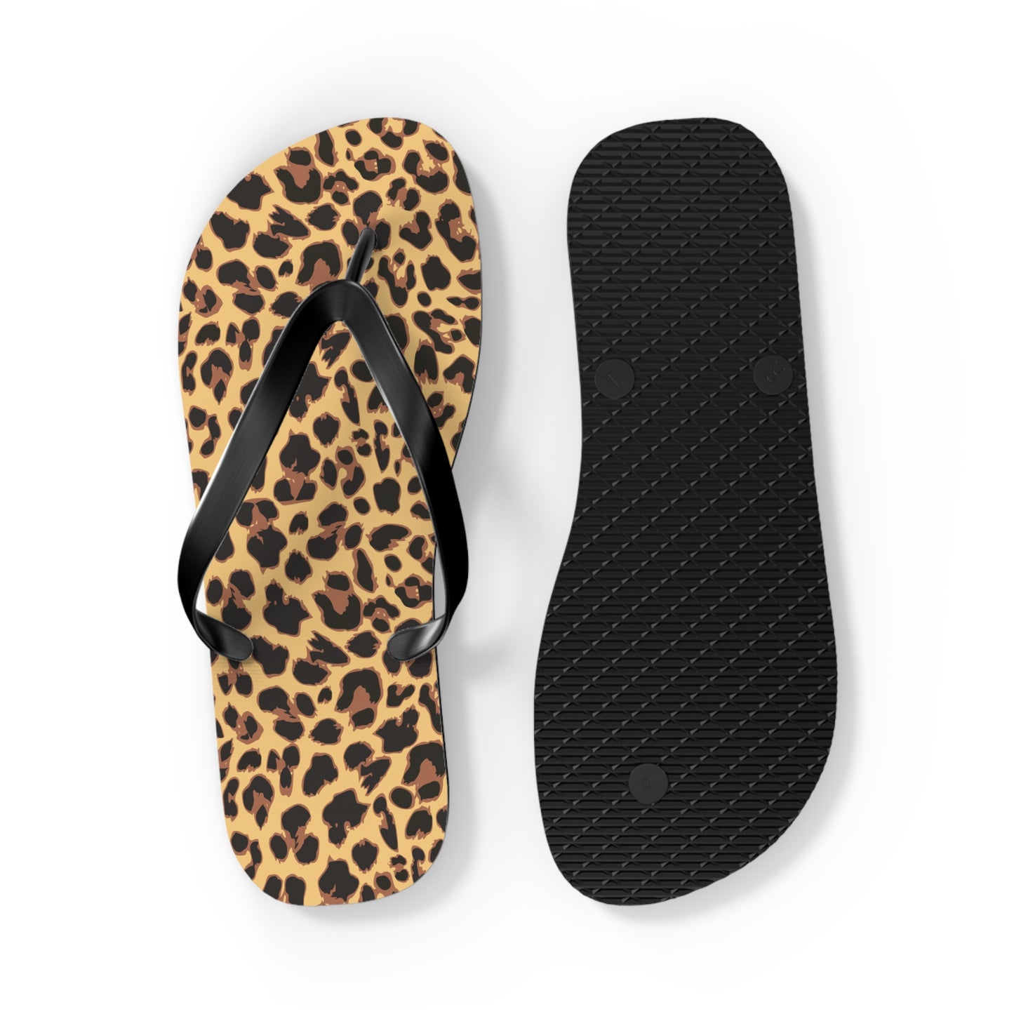 Leopard Print Flip Flops | Animal Cheetah Print Beach Sandals, Women's Summer Pool Footwear