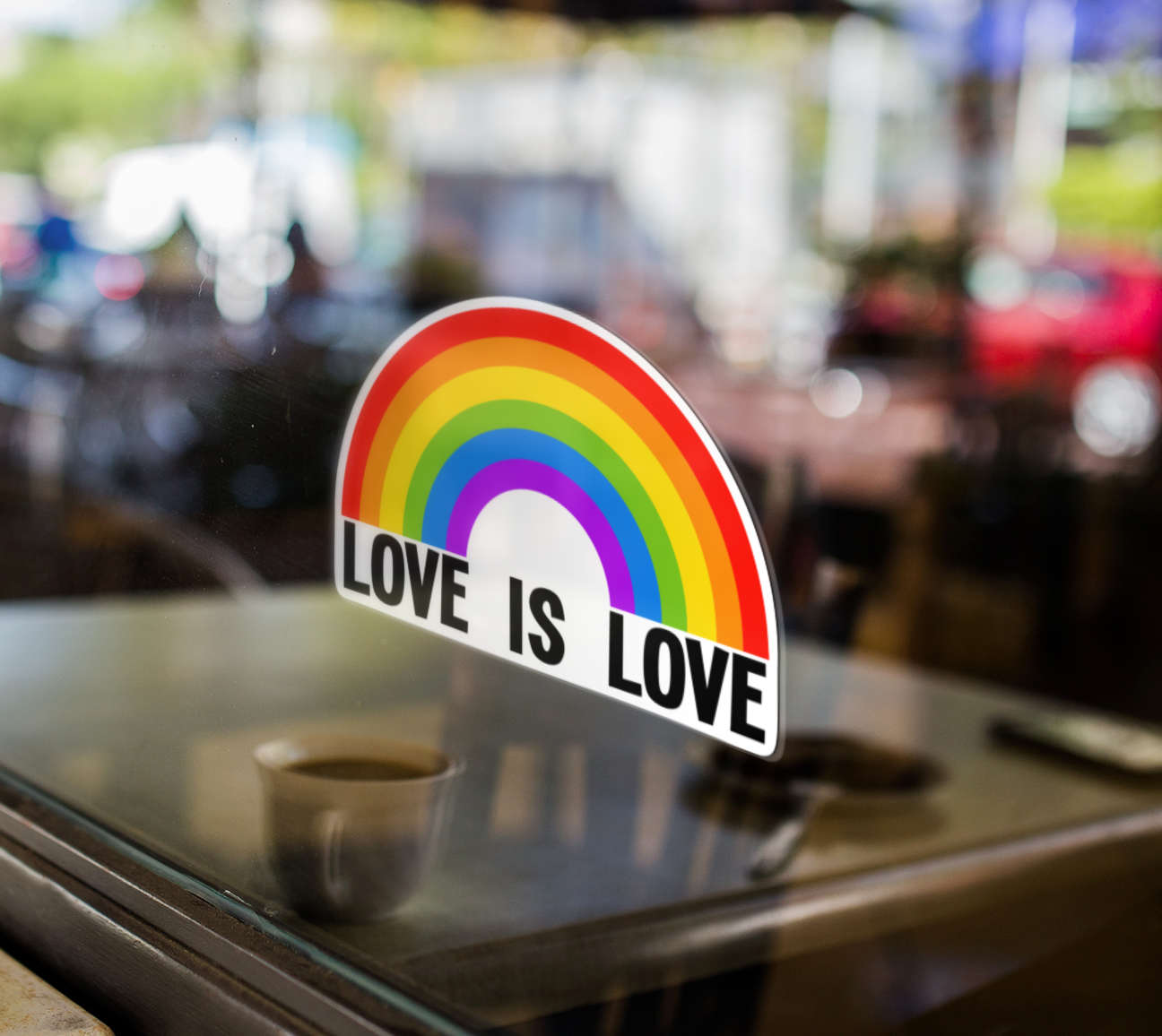 Love Is Love Rainbow Vinyl Sticker - 4" Pride Month Rainbows LGBTQIA+ Decals Waterproof Outdoor Stickers