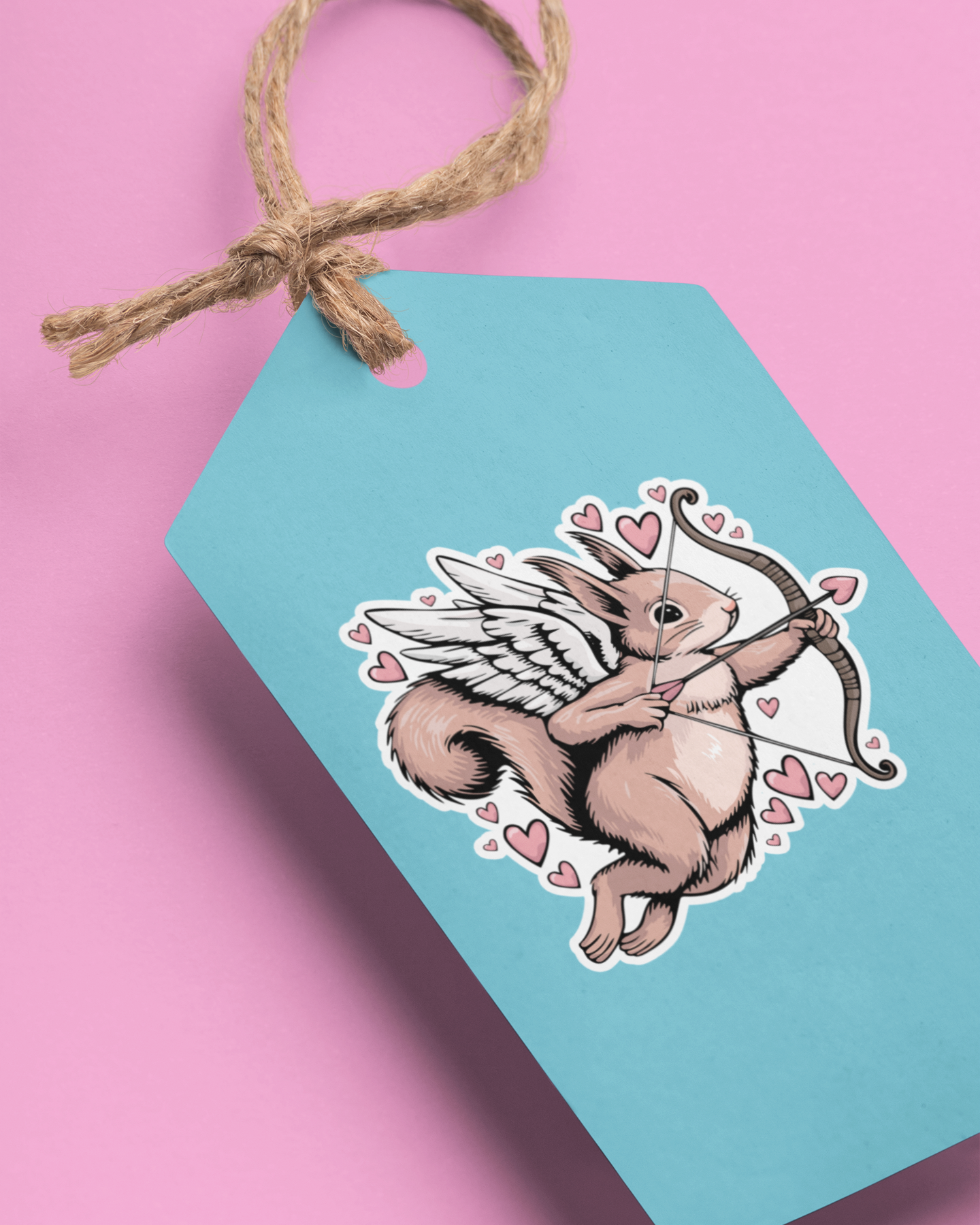 2" Cupid Squirrel Sticker - Waterproof, Fade-Resistant Decal Stickers Valentine's Day Love Hearts